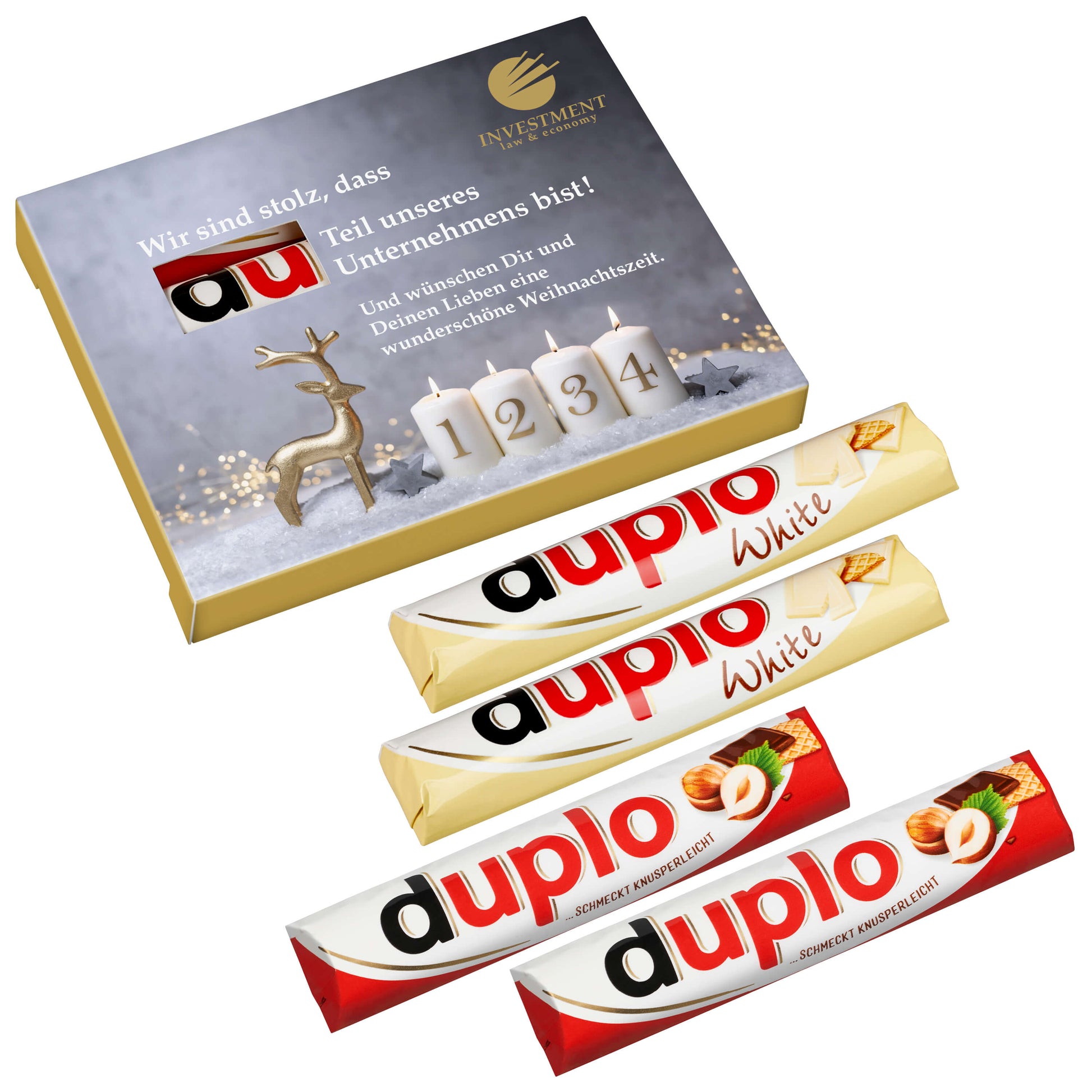 4er "Advents"-Duplo-Pack (2x Duplo klassisch + 2x Duplo weiß) – 2x Duplo klassisch, 2x Duplo weiß
