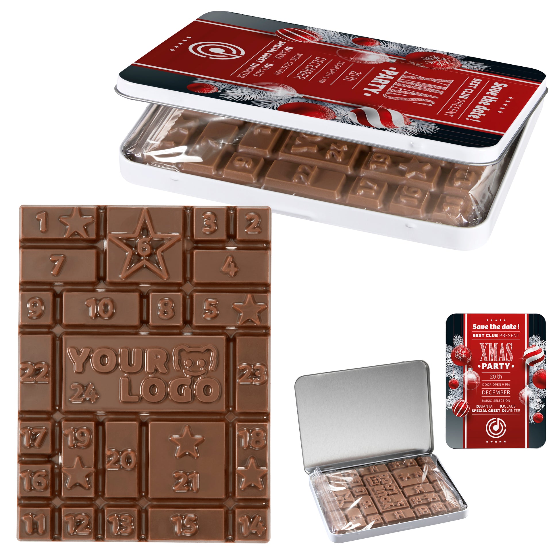 Adventskalender MINI Dekordose - Sonder-Adventskalender-Schokoladentafel