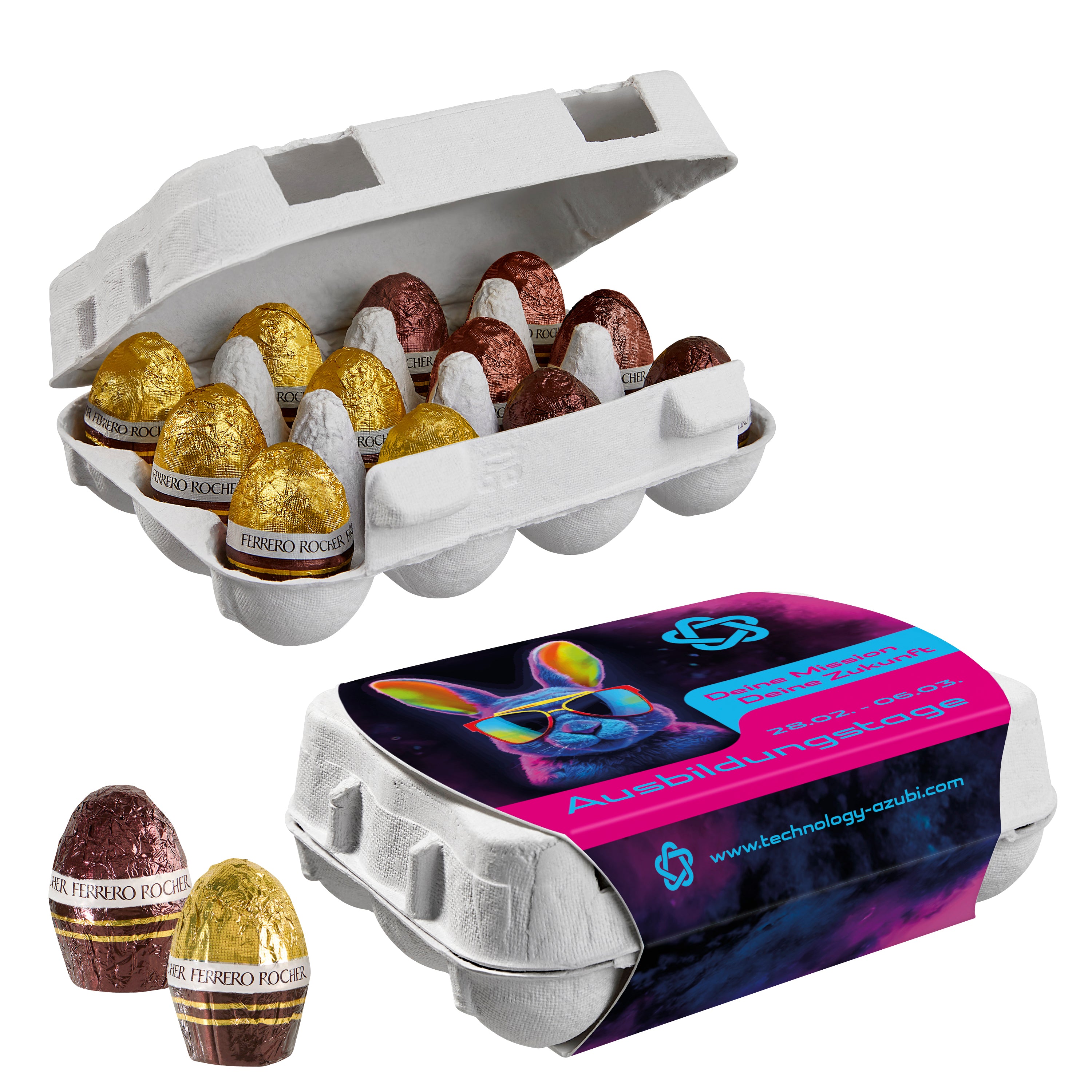 12er Ostereier-Karton mit Ferrero Rocher Eiern