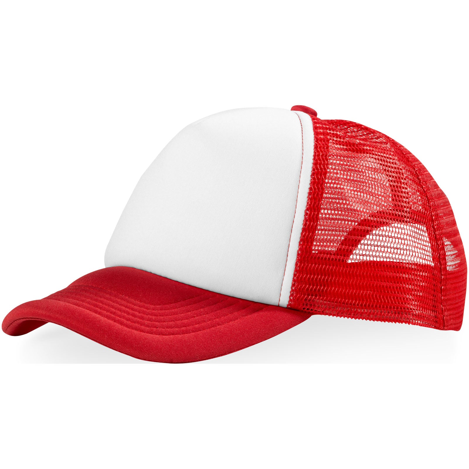 Trucker 100 g/m² Kappe mit 5 Segmenten – Rot und Weiss