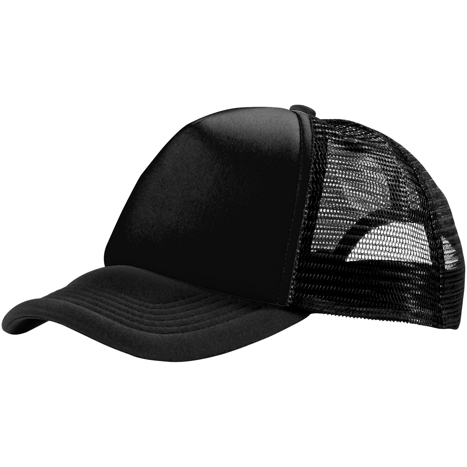 Trucker 100 g/m² Kappe mit 5 Segmenten – Schwarz