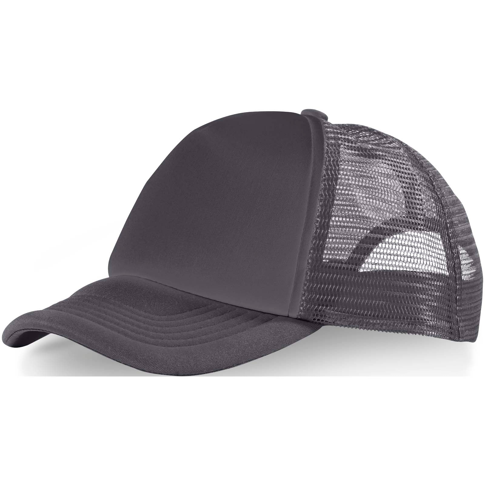 Trucker 100 g/m² Kappe mit 5 Segmenten – Storm Grey und Schwarz