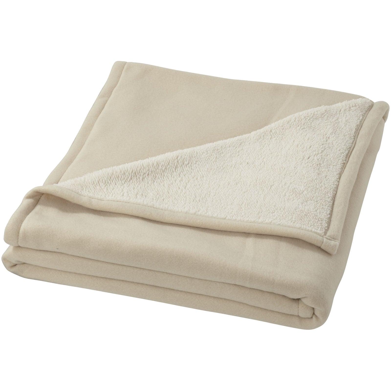 Springwood Decke aus weichem Fleece und Sherpa-Plaid – Offwhite