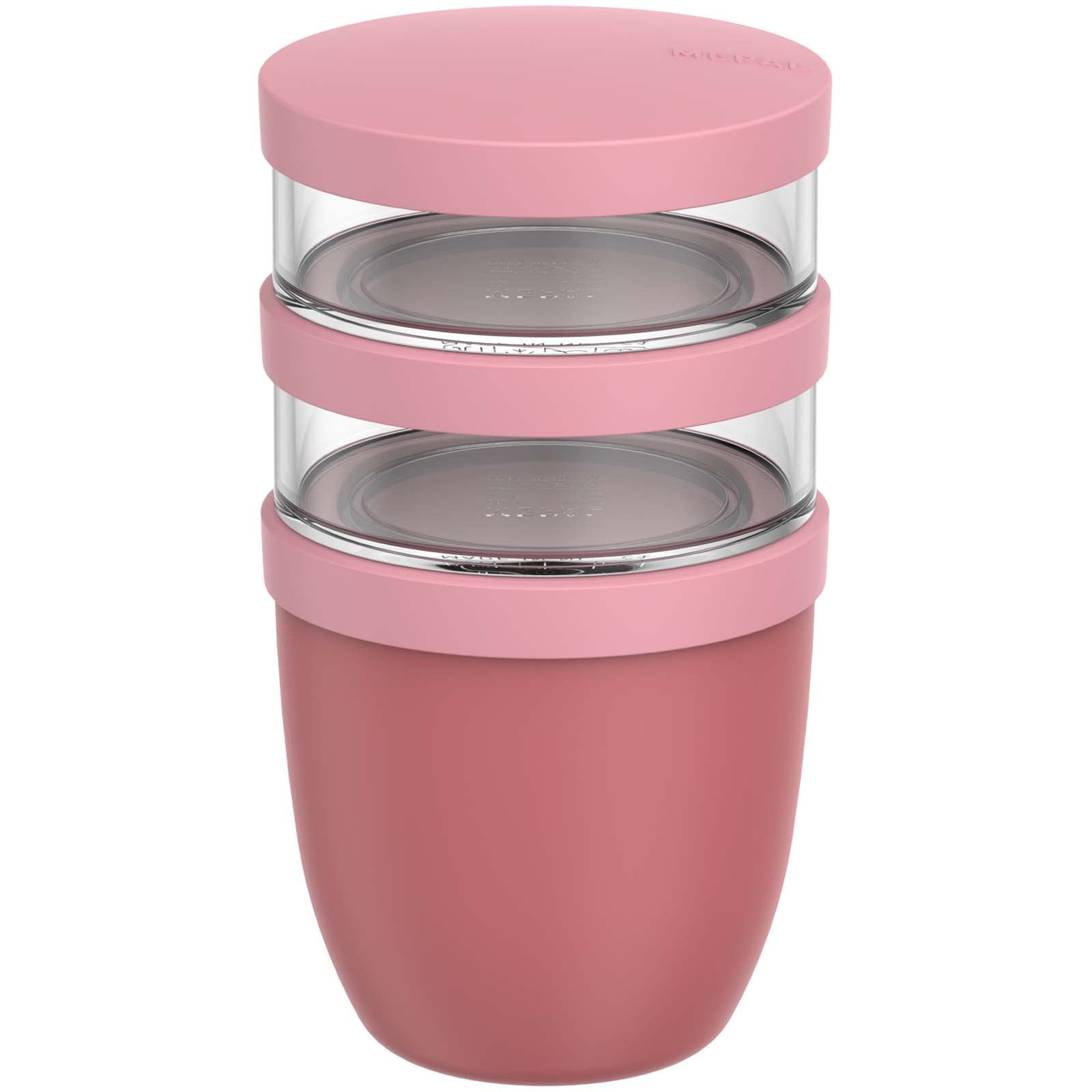 Mepal Ellipse Dreiteiliger, 500 ml + 2 x 200 ml isolierter Lunchpot – Rosa