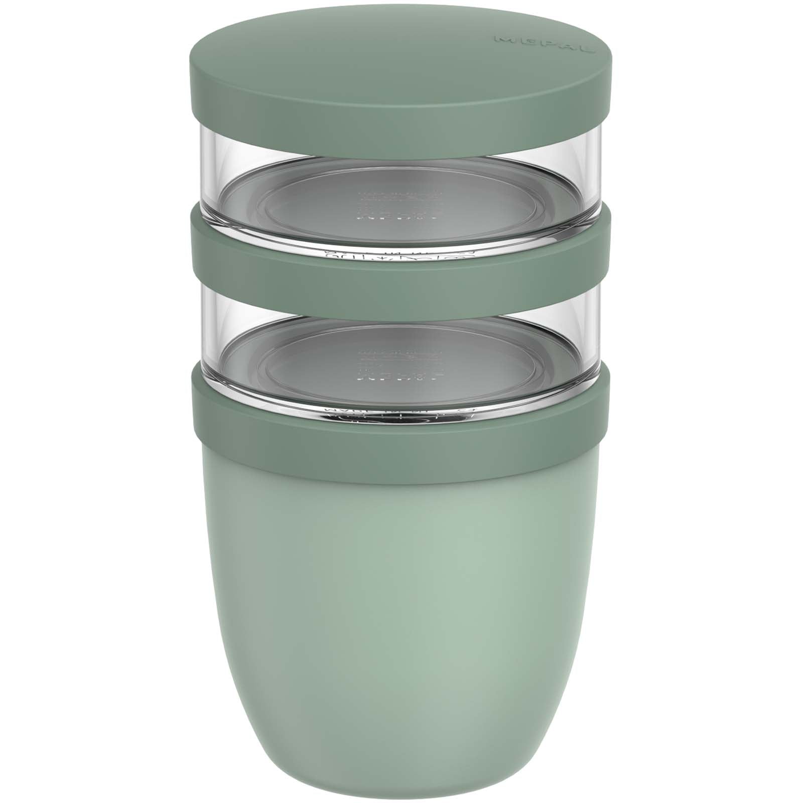 Mepal Ellipse Dreiteiliger, 500 ml + 2 x 200 ml isolierter Lunchpot – Salbei