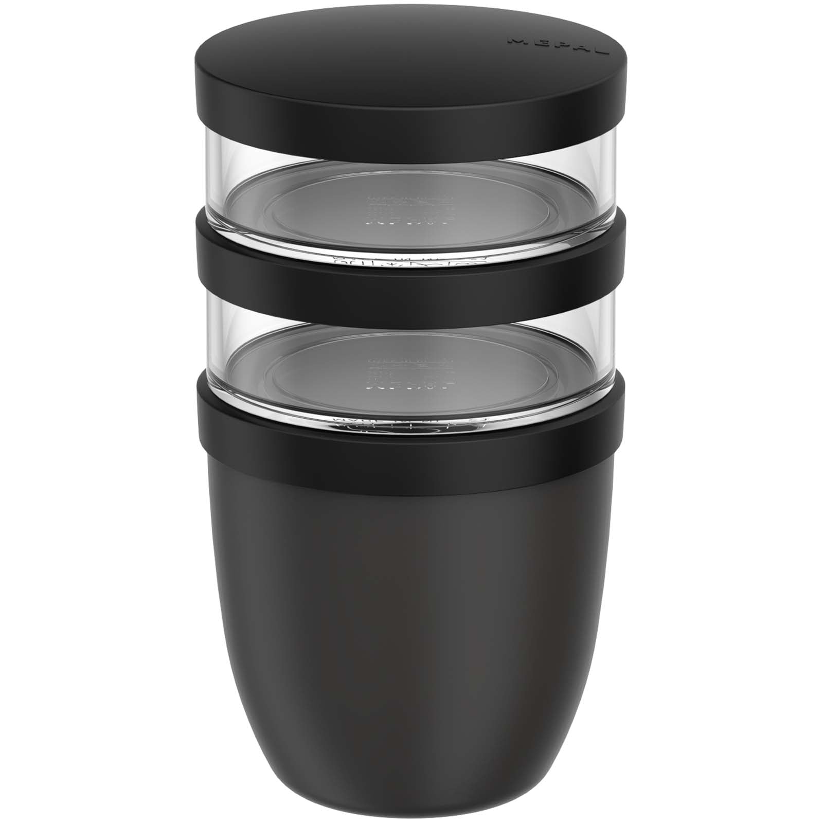 Mepal Ellipse Dreiteiliger, 500 ml + 2 x 200 ml isolierter Lunchpot – Schwarz
