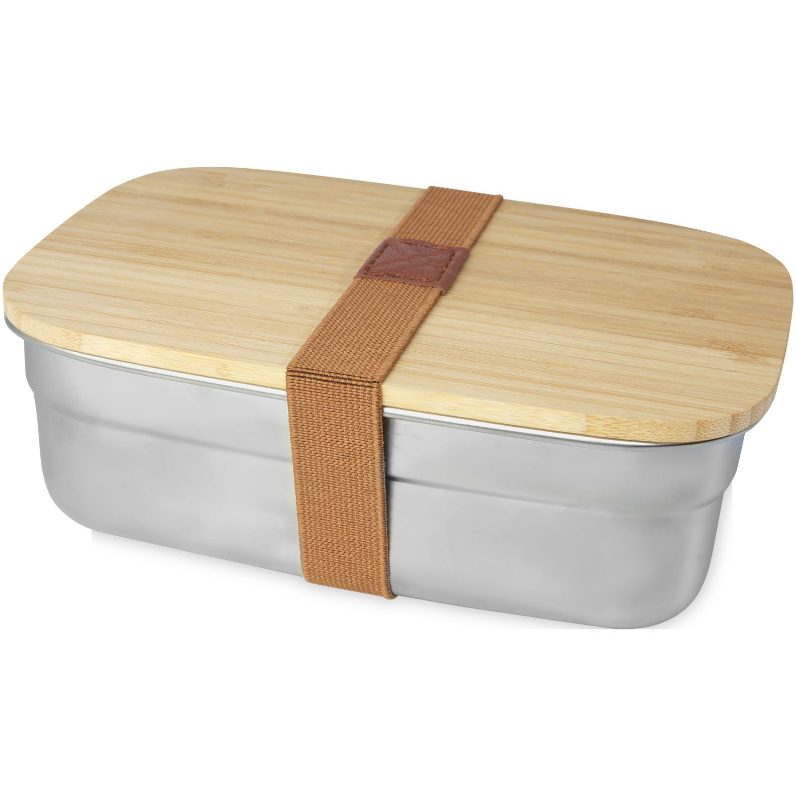 Tite 700 ml Lunchbox aus Edelstahl mit Bambusdeckel – Natural und Silber