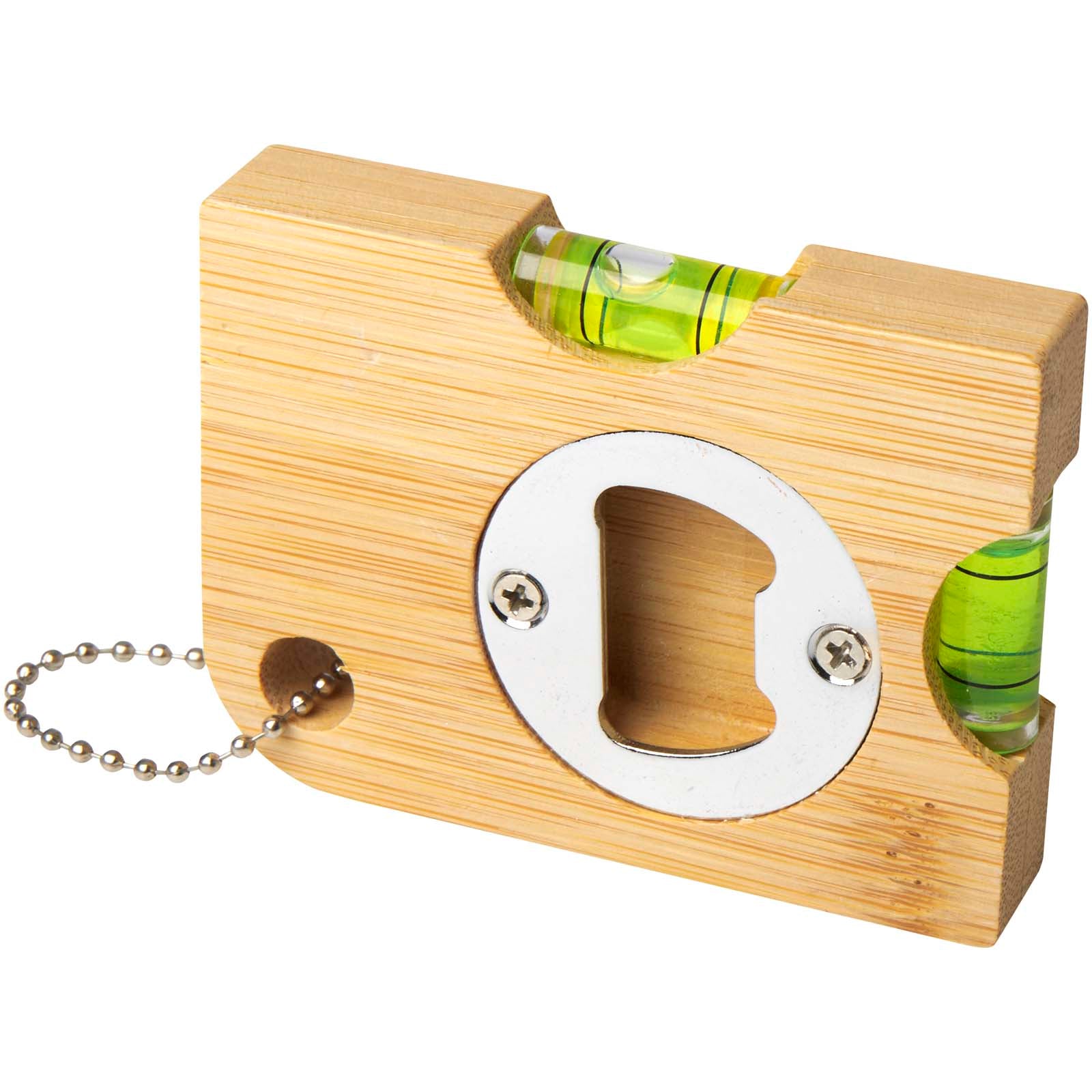 Levo Bambus Flaschenöffner mit Wasserwaage – Natur