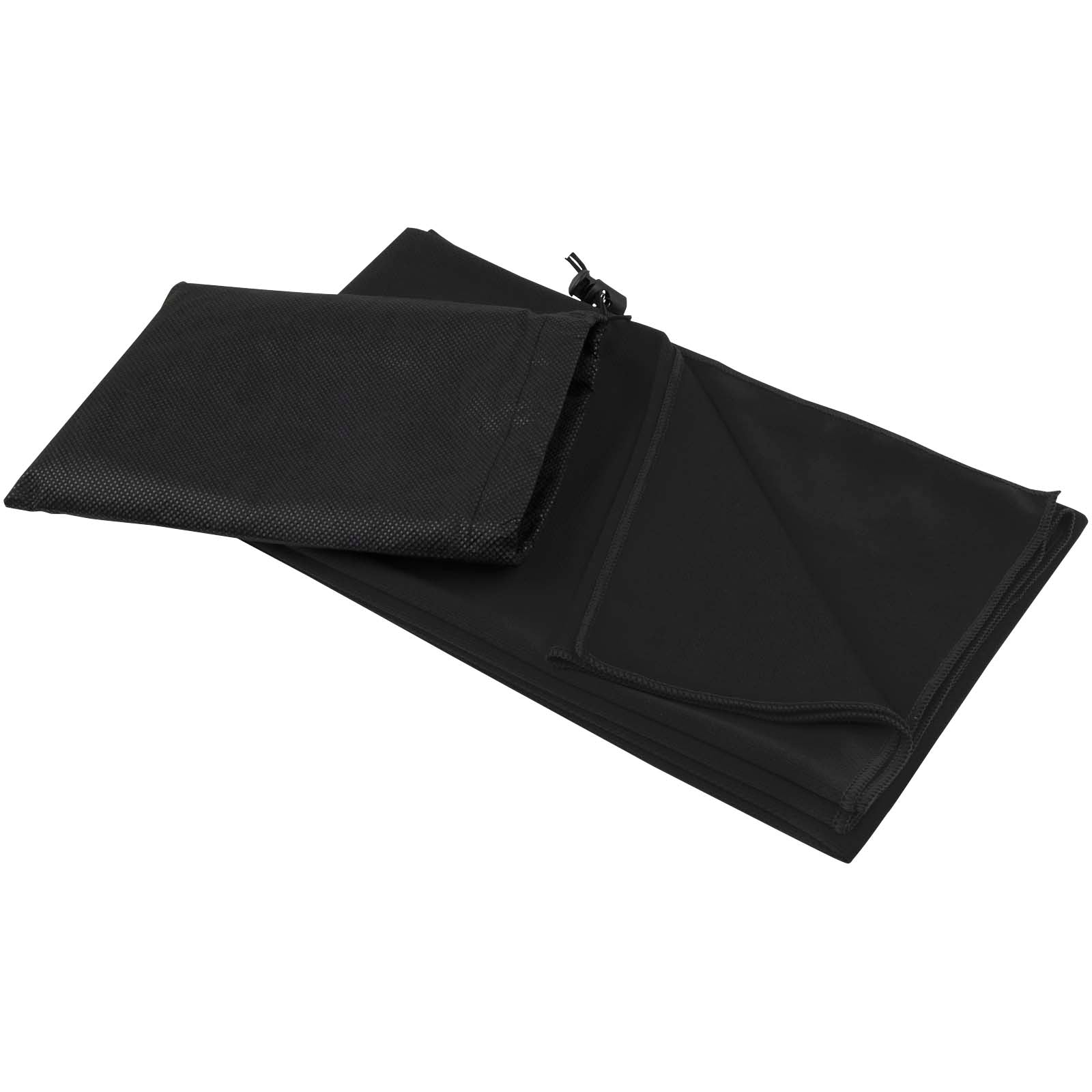 Lucas RPET Sporthandtuch 70 × 140 cm – Schwarz