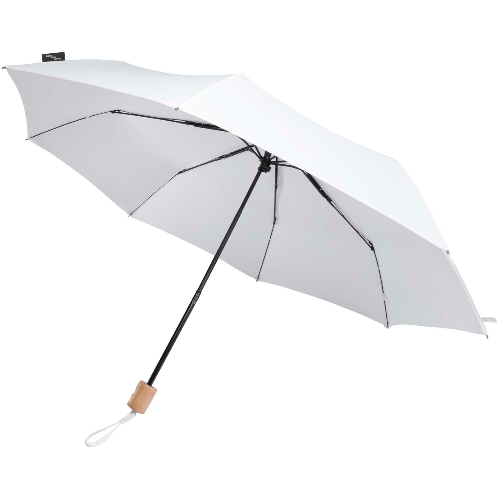 Dane 21" RPET Kompaktregenschirm – Weiss