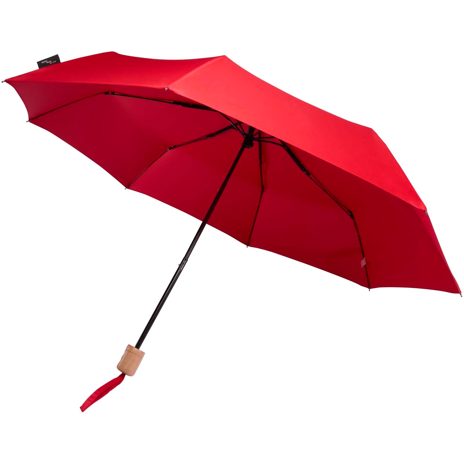 Dane 21" RPET Kompaktregenschirm – Rot