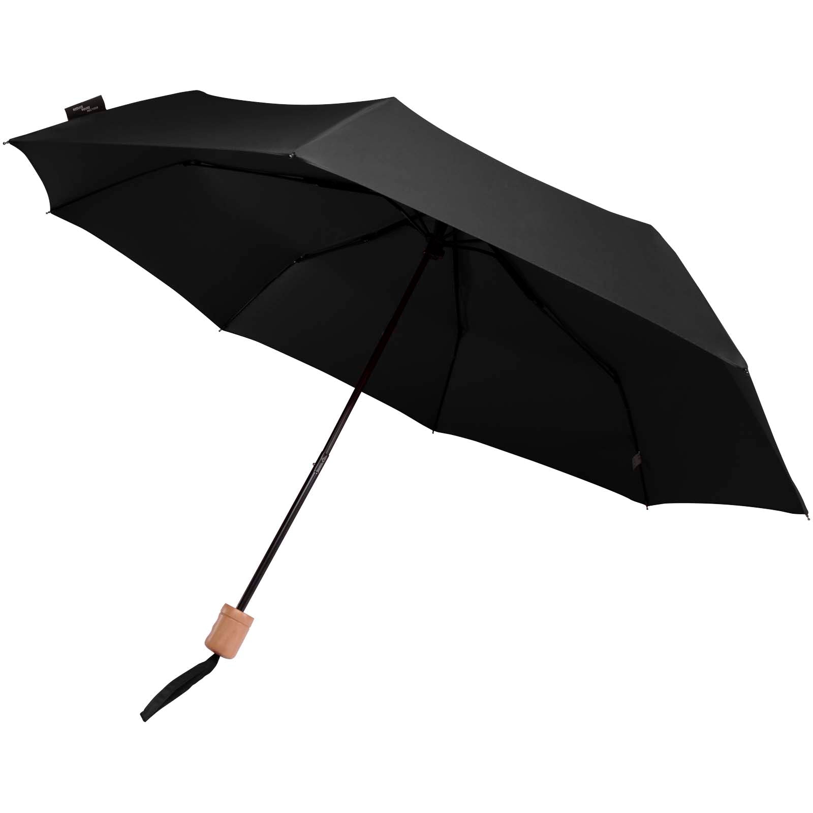 Dane 21" RPET Kompaktregenschirm – Schwarz