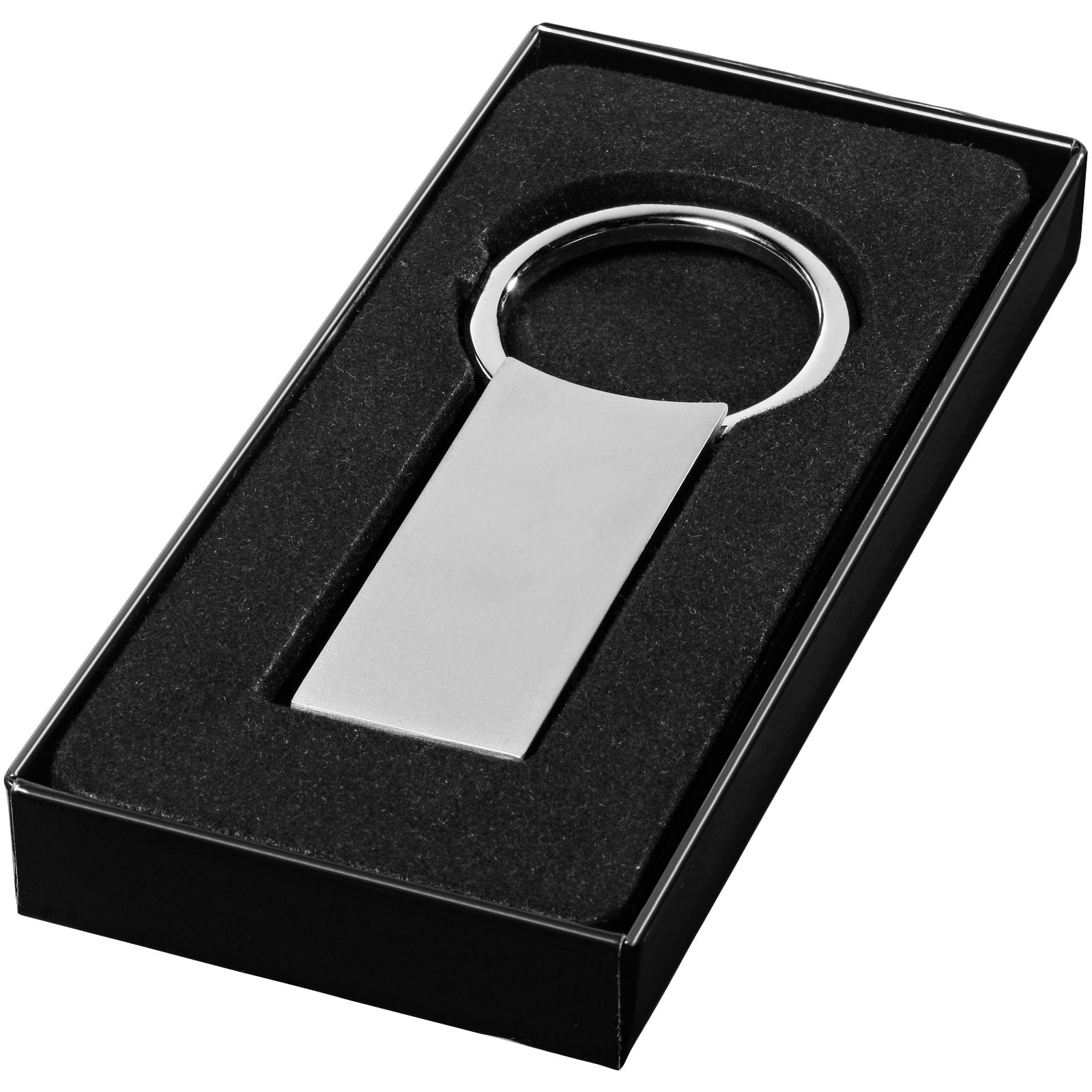 Omar rechteckiger Schlüsselanhänger – Silber