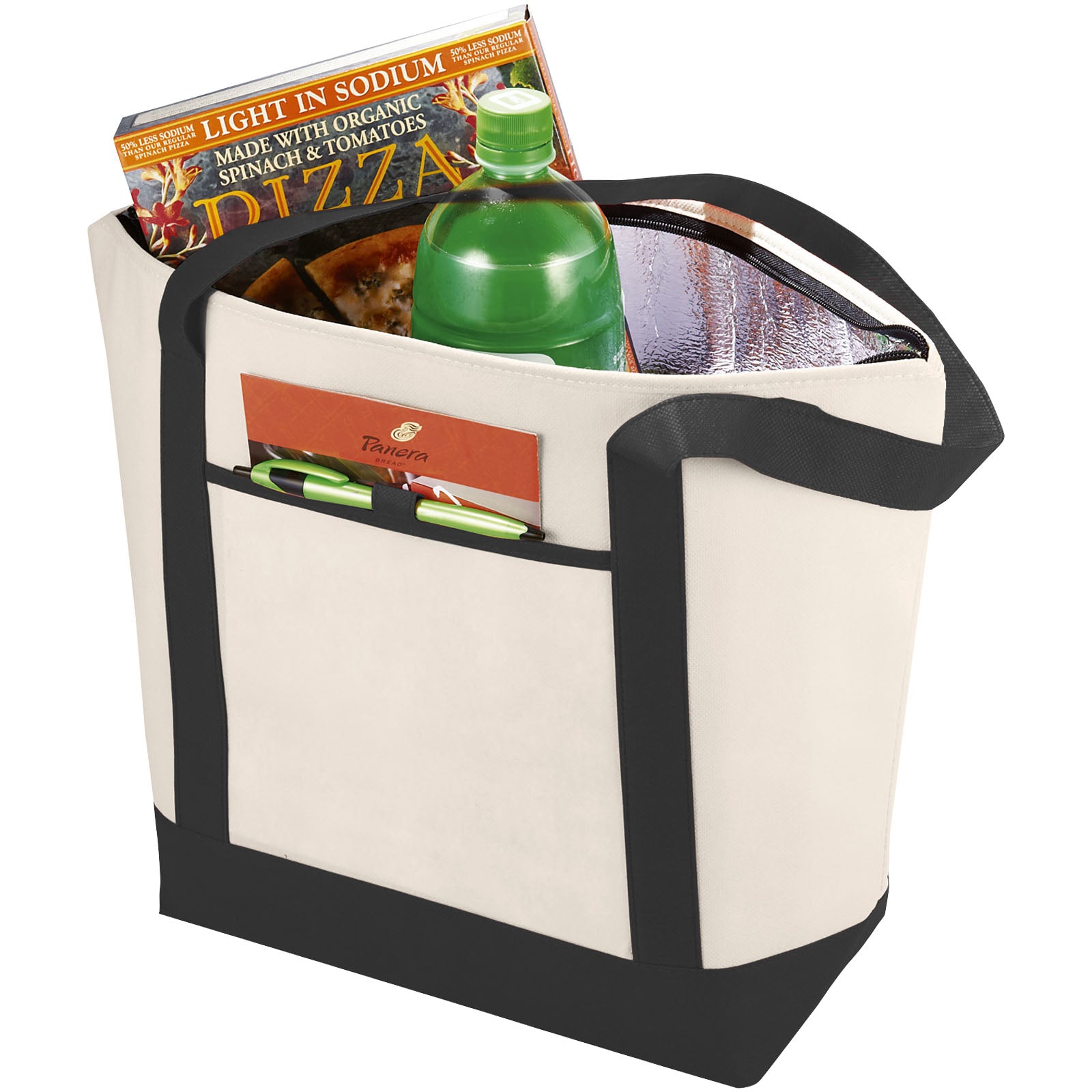 Lighthouse Non Woven Kühltasche 21L – Natural und Schwarz