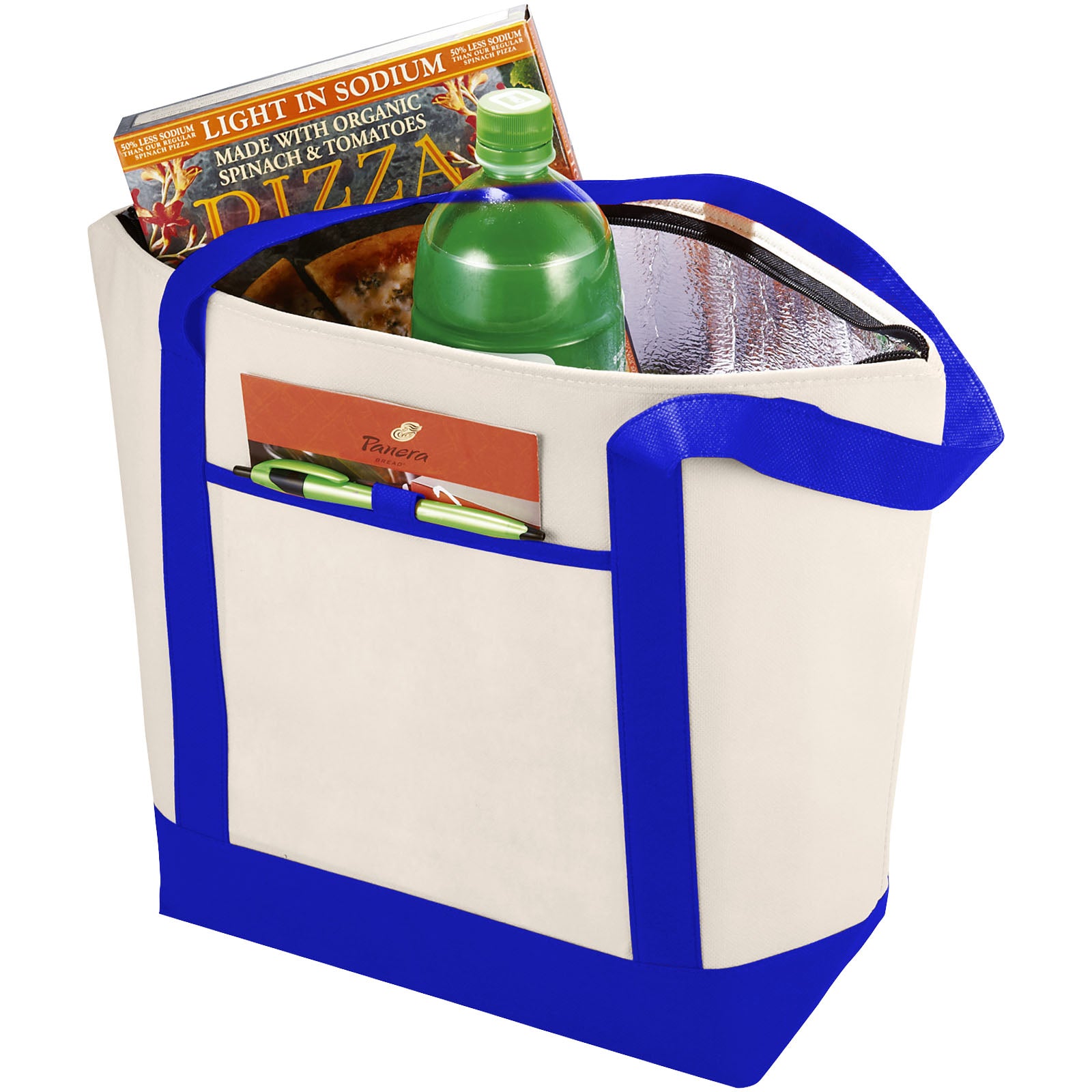Lighthouse Non Woven Kühltasche 21L – Natural und Royalblau