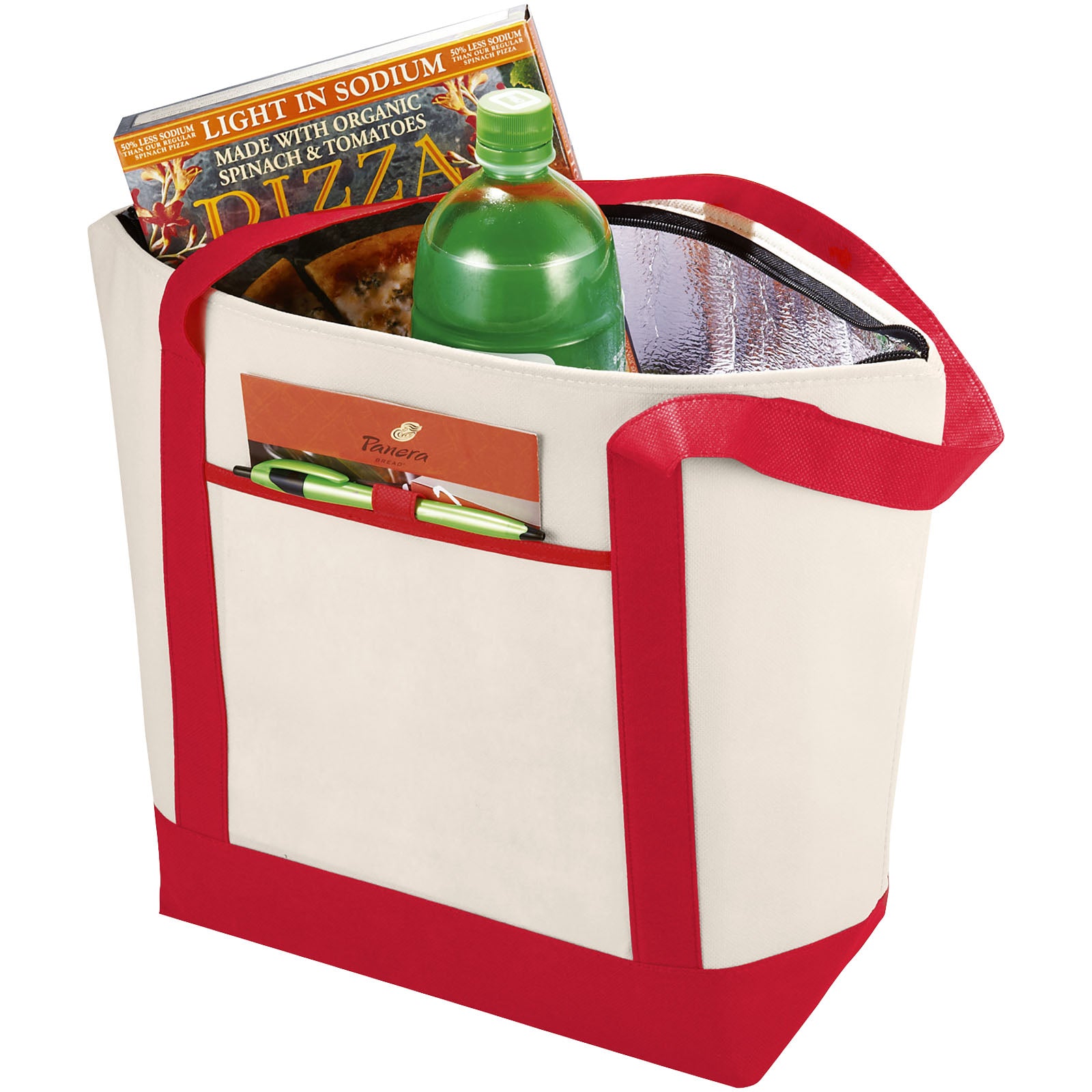 Lighthouse Non Woven Kühltasche 21L – Natural und Rot