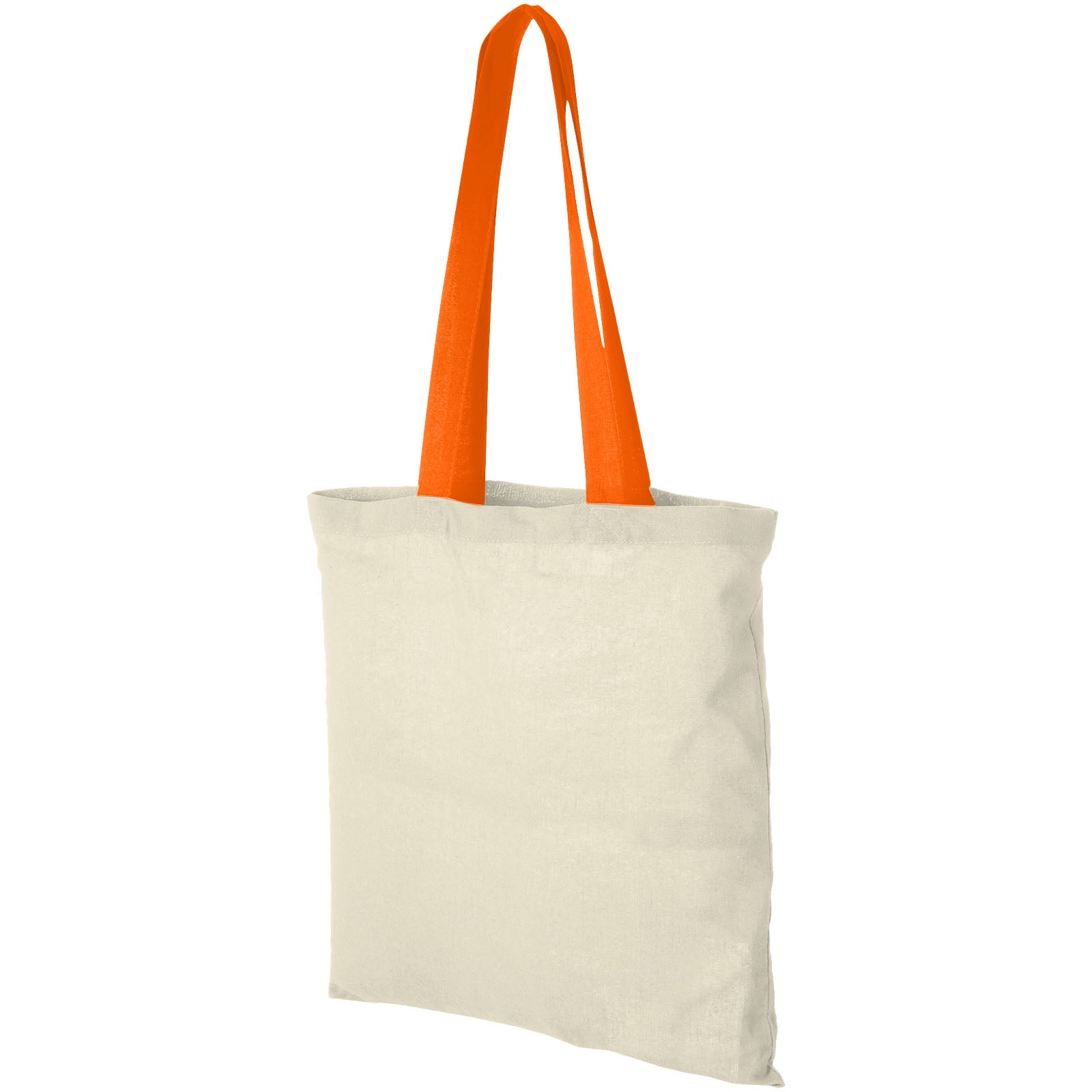 Nevada 100 g/m² Baumwoll Tragetasche 7L – Natural und Orange