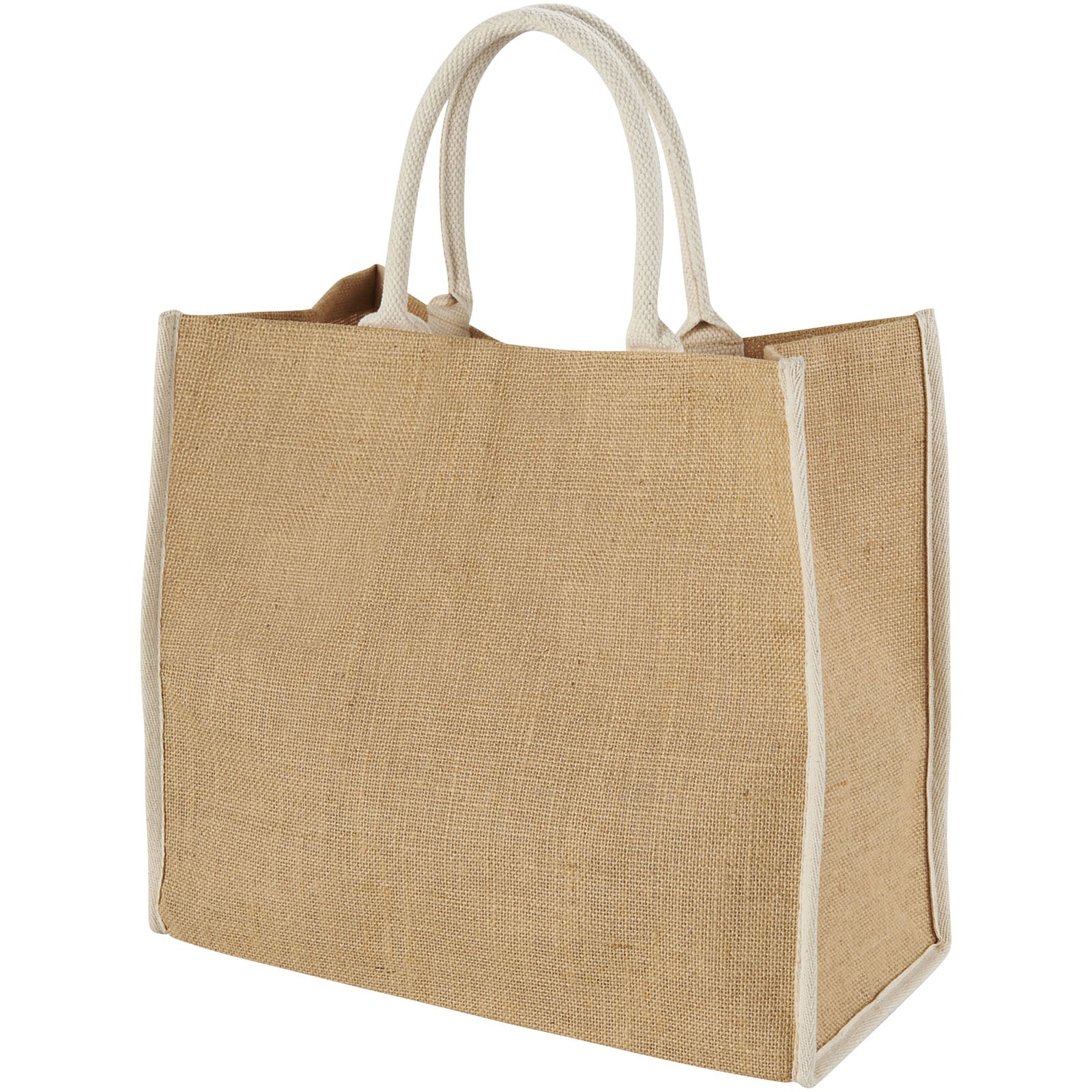 Harry farbige Jute Tragetasche 25L – Natur und Weiss