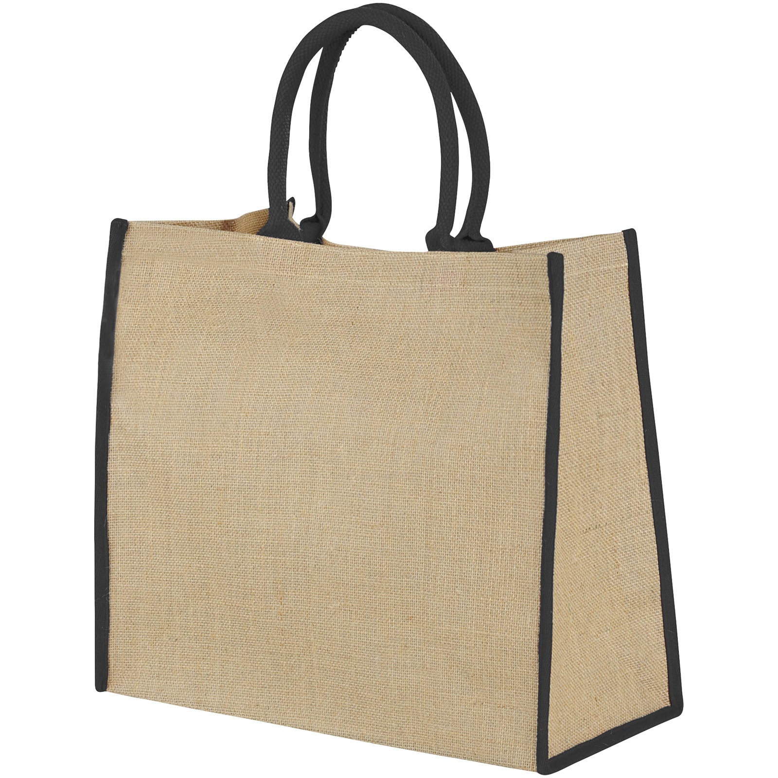 Harry farbige Jute Tragetasche 25L – Natur und Schwarz