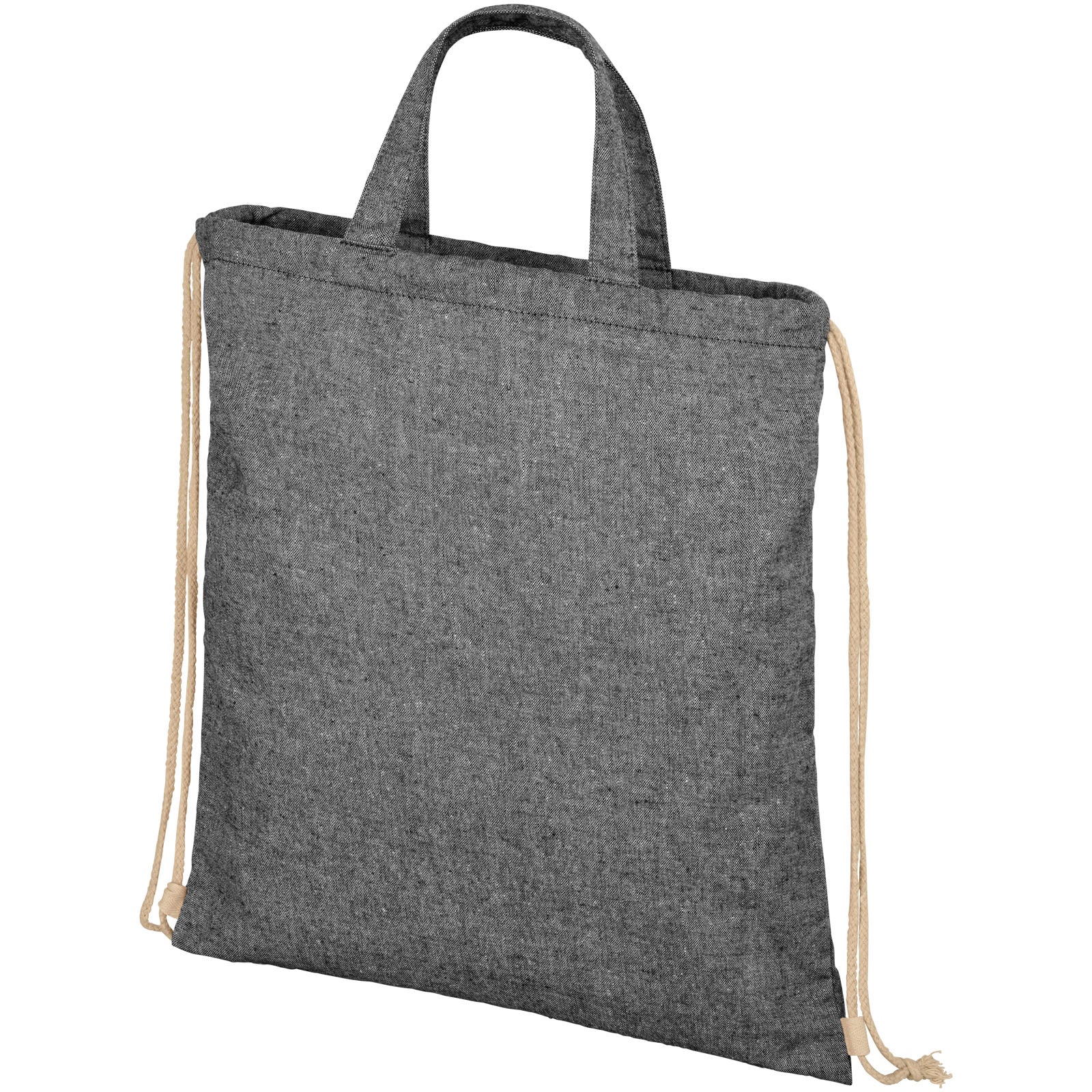 Pheebs 210 g/m² recycelter Turnbeutel 6L – Heather Schwarz