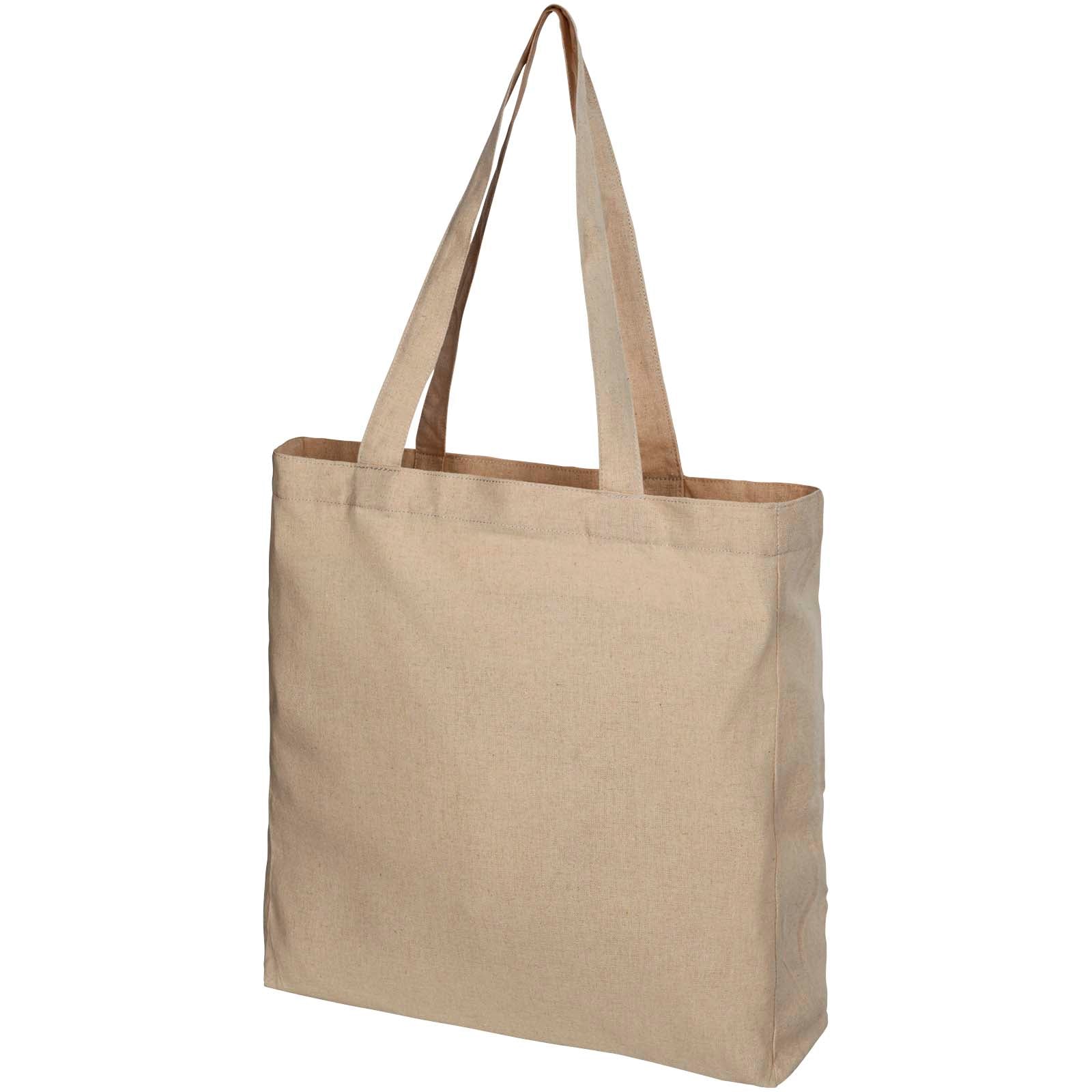 Pheebs 210 g/m² recycelte Tragetasche mit Seitenfalten 13L – Heather Natur
