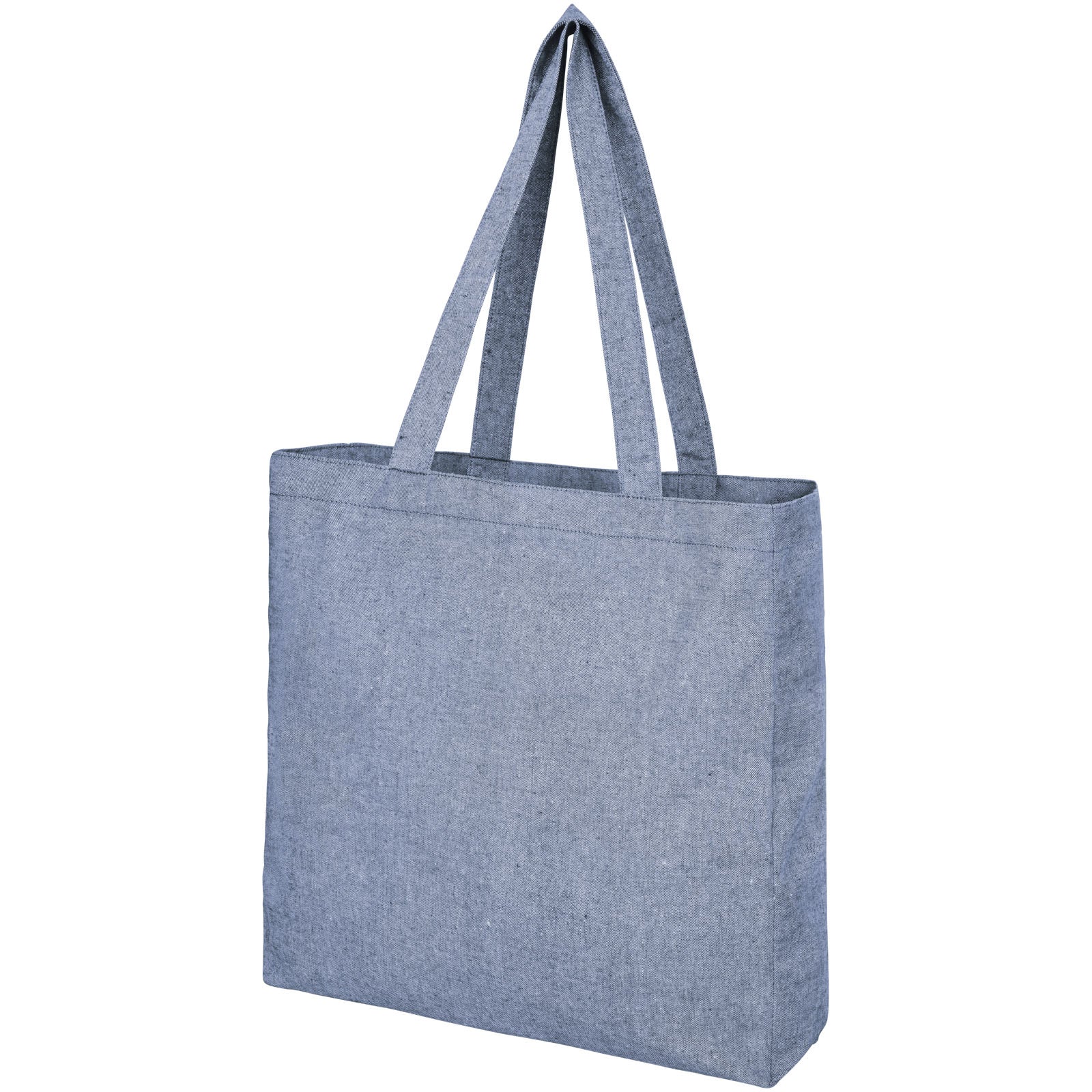 Pheebs 210 g/m² recycelte Tragetasche mit Seitenfalten 13L – Heather Blau