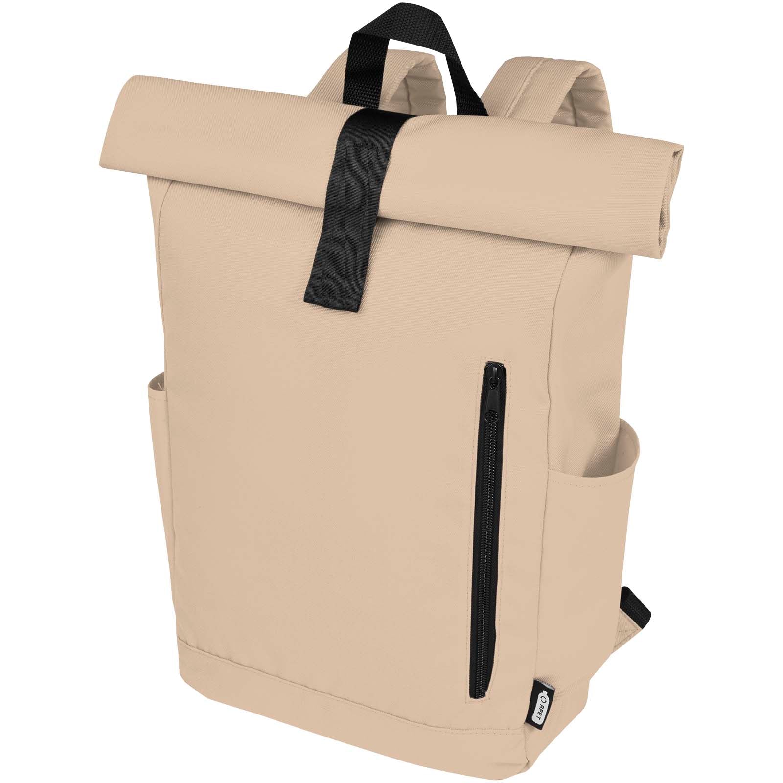 Byron 15,6" GRS RPET Roll-Top Rucksack 18 L – Oatmeal