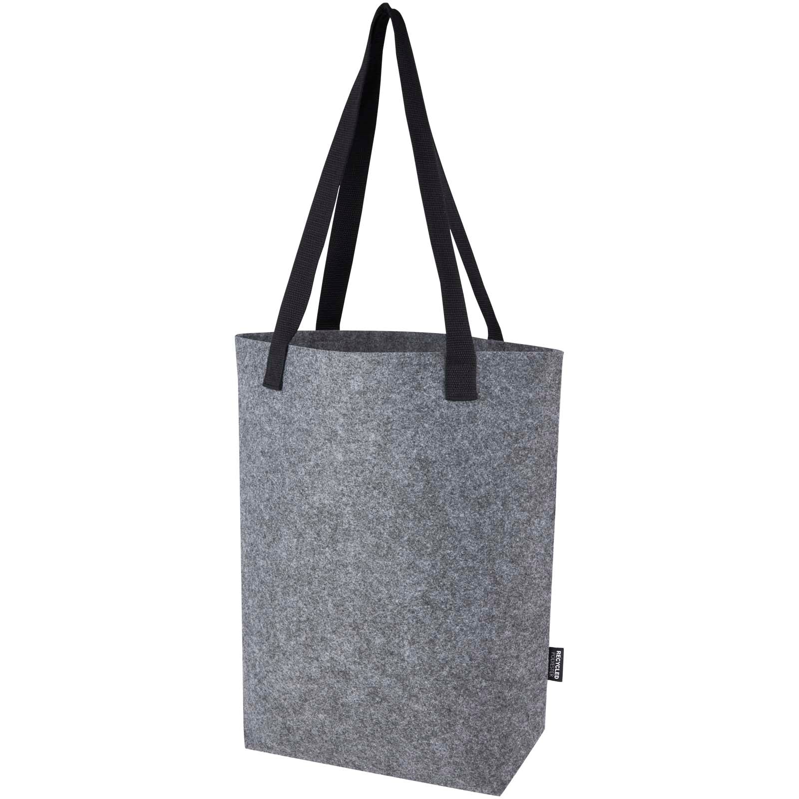 Felta Tragetasche aus GRS-recyceltem Filz mit breitem Boden 12 L – Mittelgrau