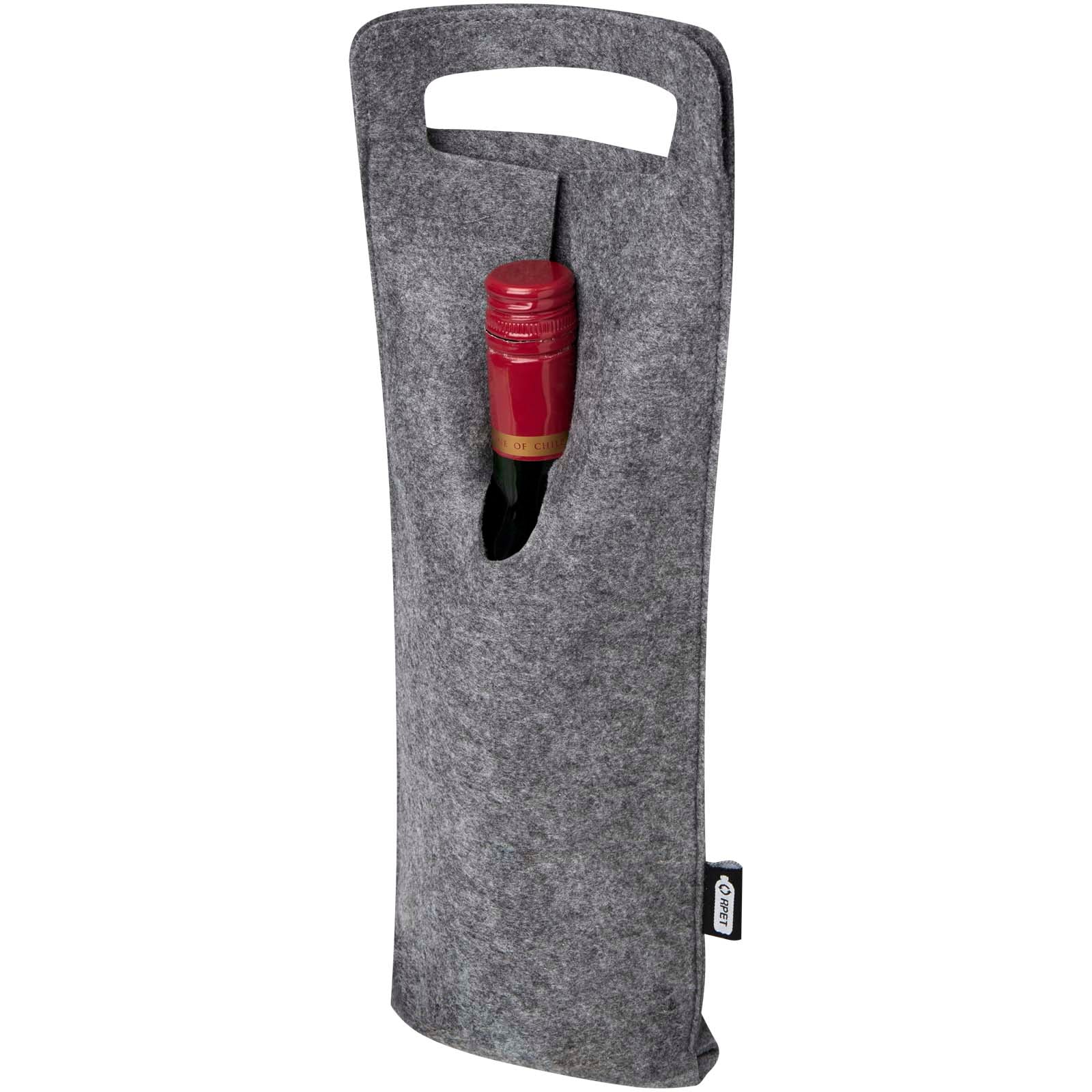 Felta 75cl Weinbeutel aus GRS recyceltem Filz – Mittelgrau