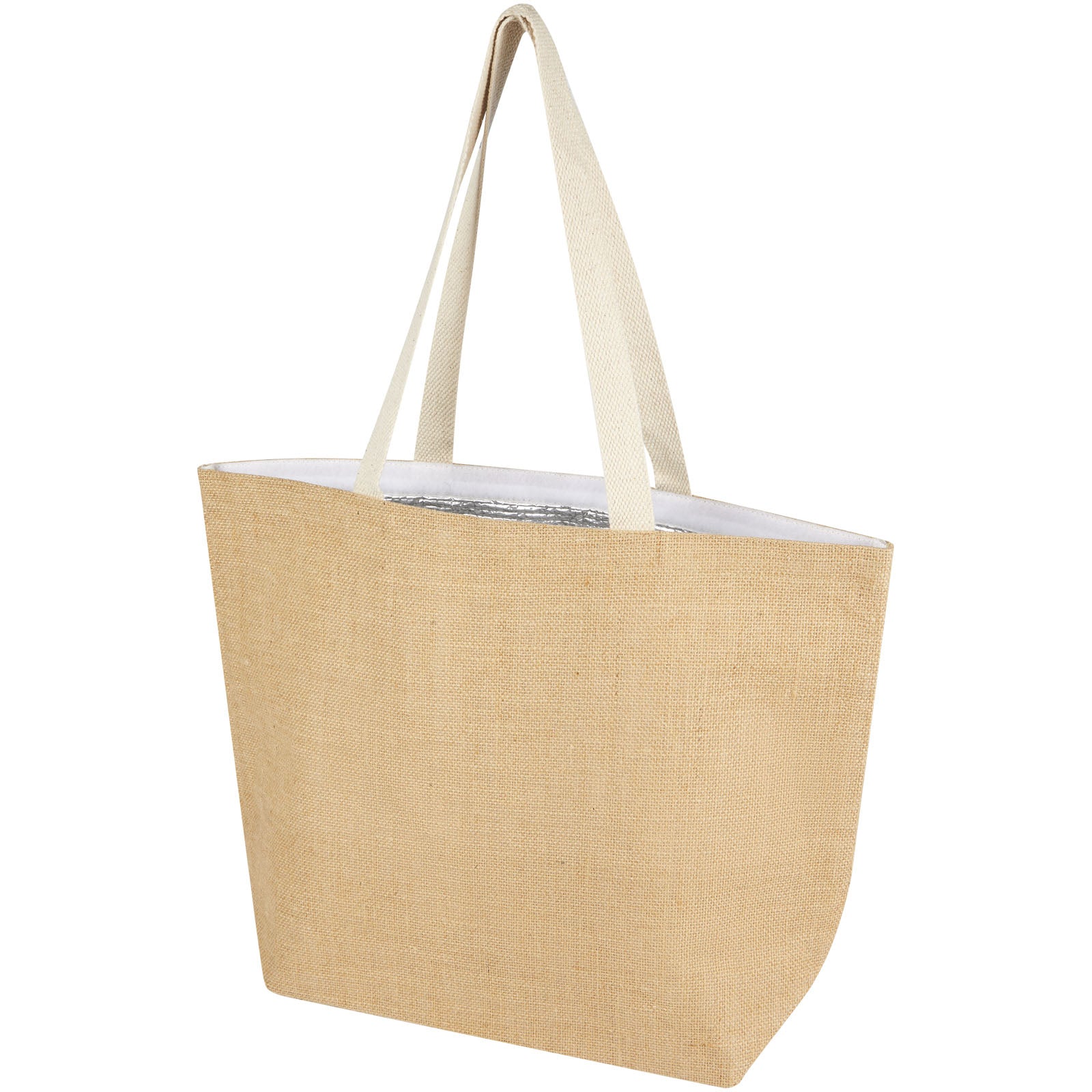 Juta 300 g/m² Jute Kühltragetasche 12 L – Natur und Weiss