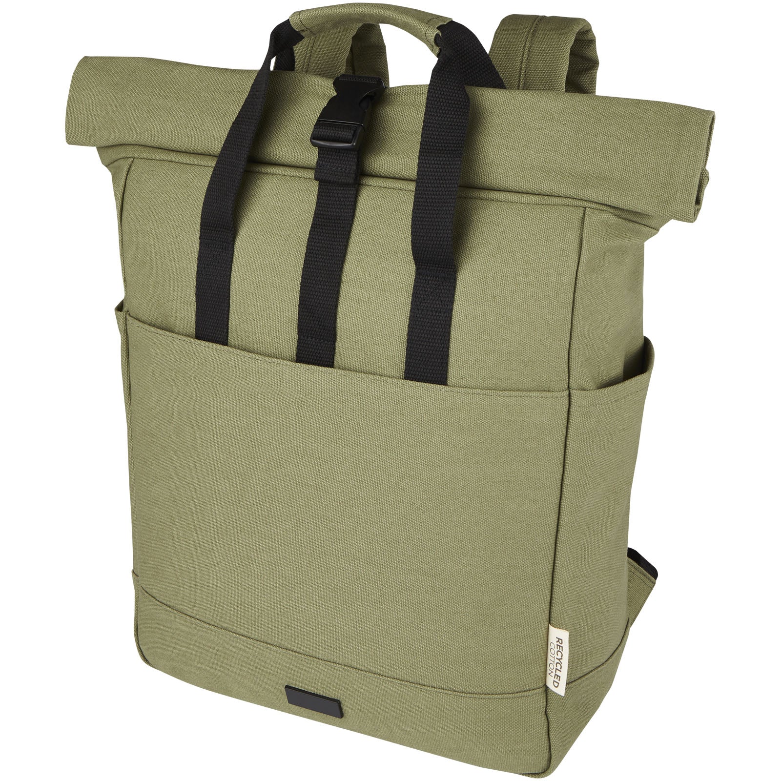 Joey 15" GRS Rolltop Laptoprucksack aus recyceltem Canvas 15 L – Olive