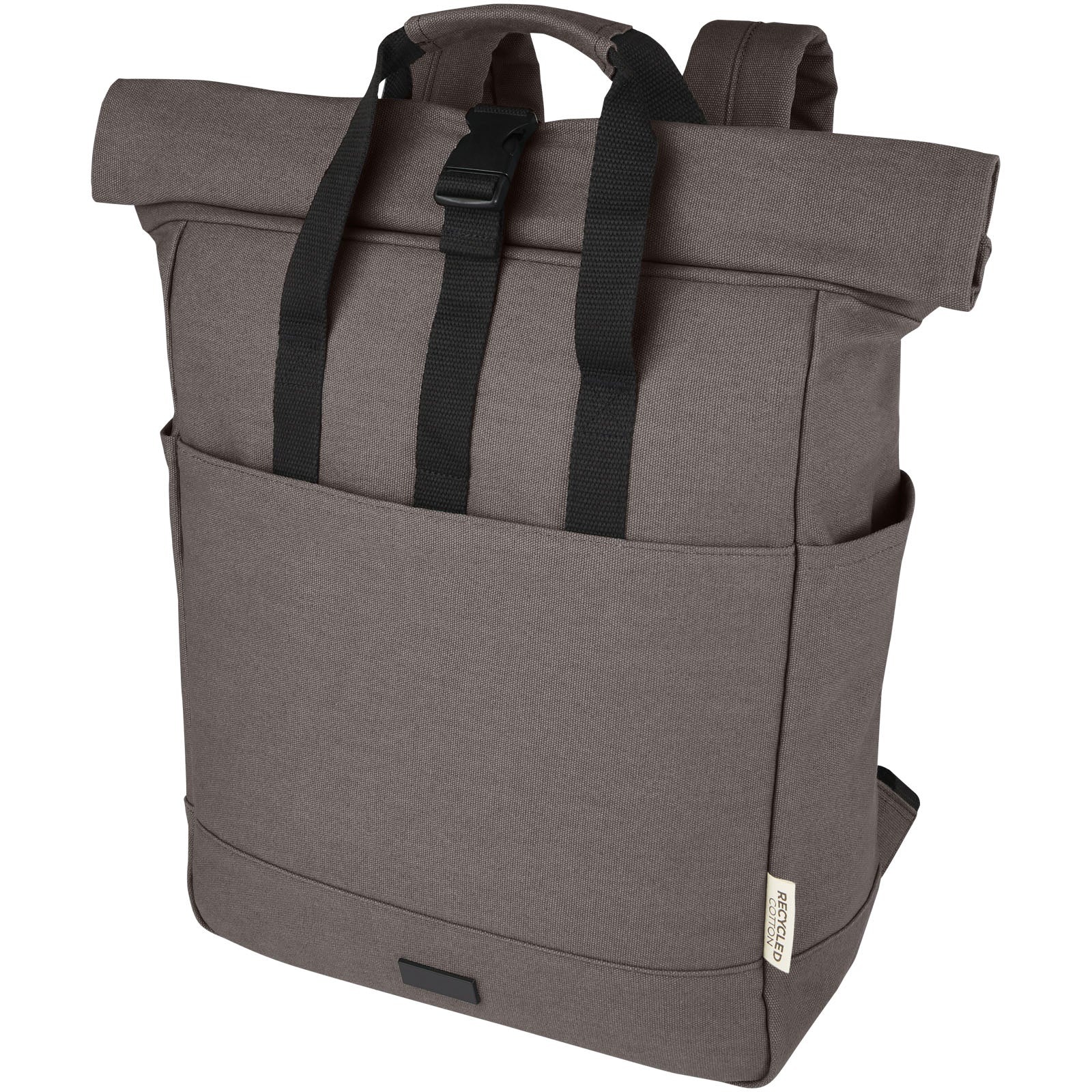 Joey 15" GRS Rolltop Laptoprucksack aus recyceltem Canvas 15 L – Grau