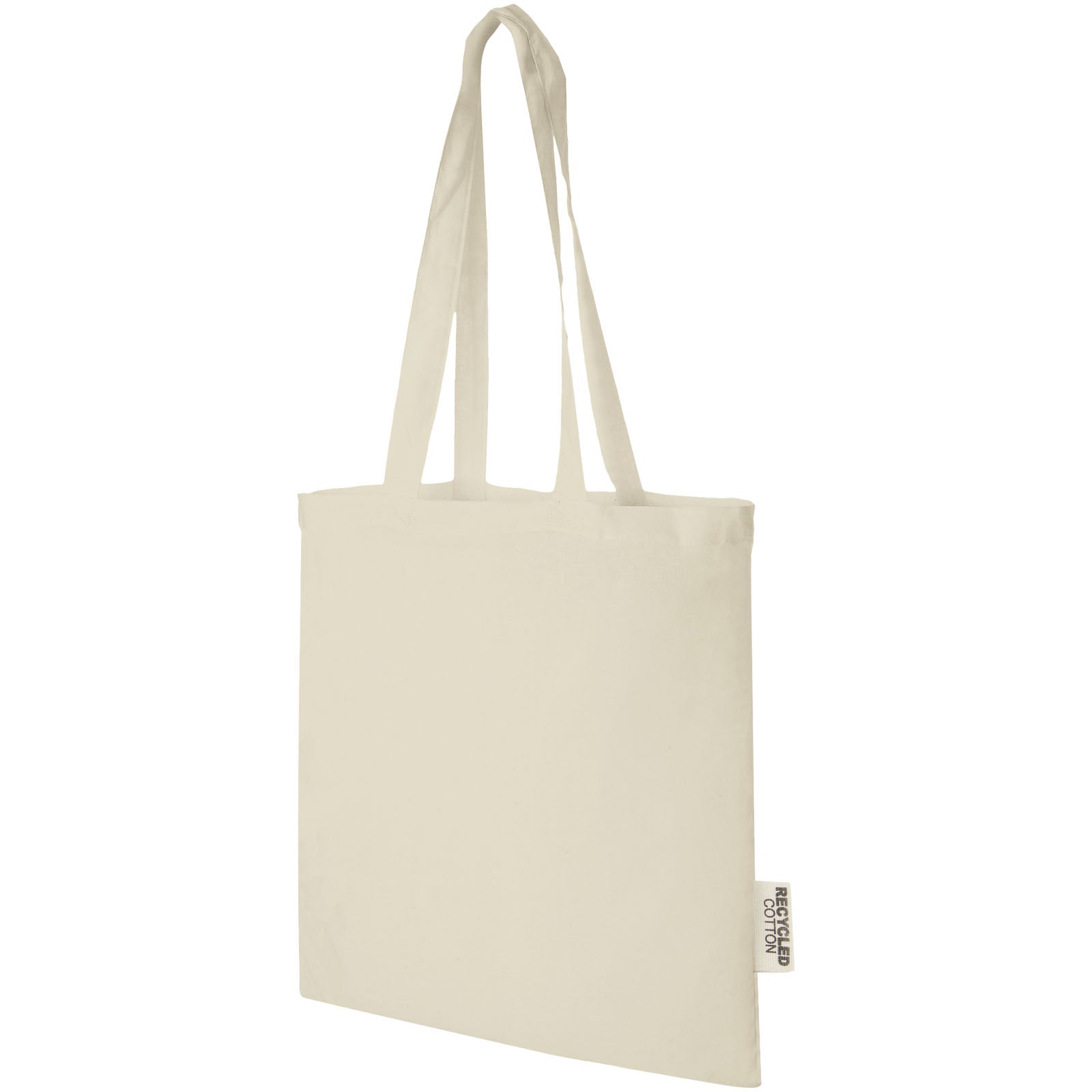 Madras 140 g/m² Baumwoll Tragetasche aus GRS recycelter Baumwolle, 7L – Natur