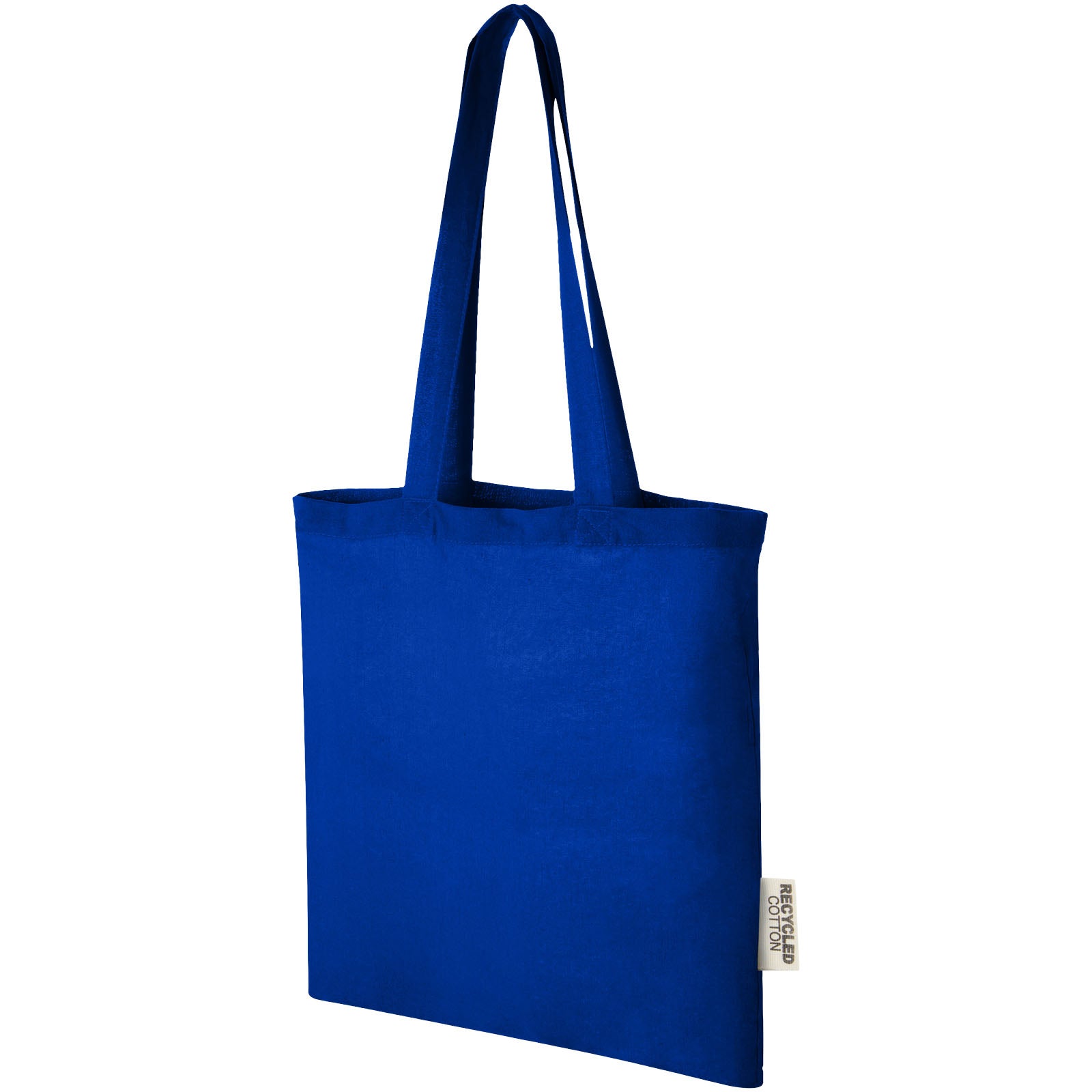 Madras 140 g/m² Baumwoll Tragetasche aus GRS recycelter Baumwolle, 7L – Royalblau