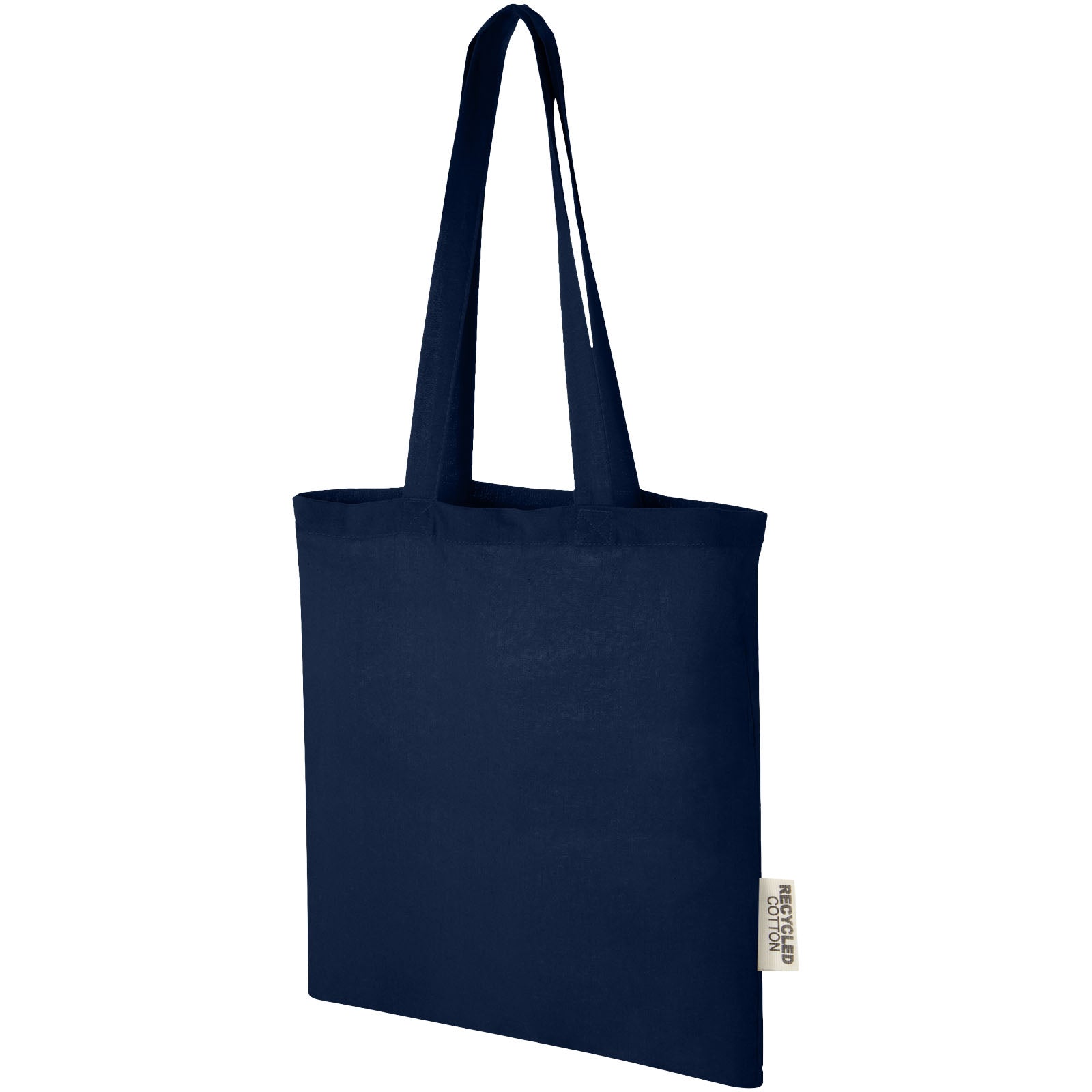 Madras 140 g/m² Baumwoll Tragetasche aus GRS recycelter Baumwolle, 7L – Navy