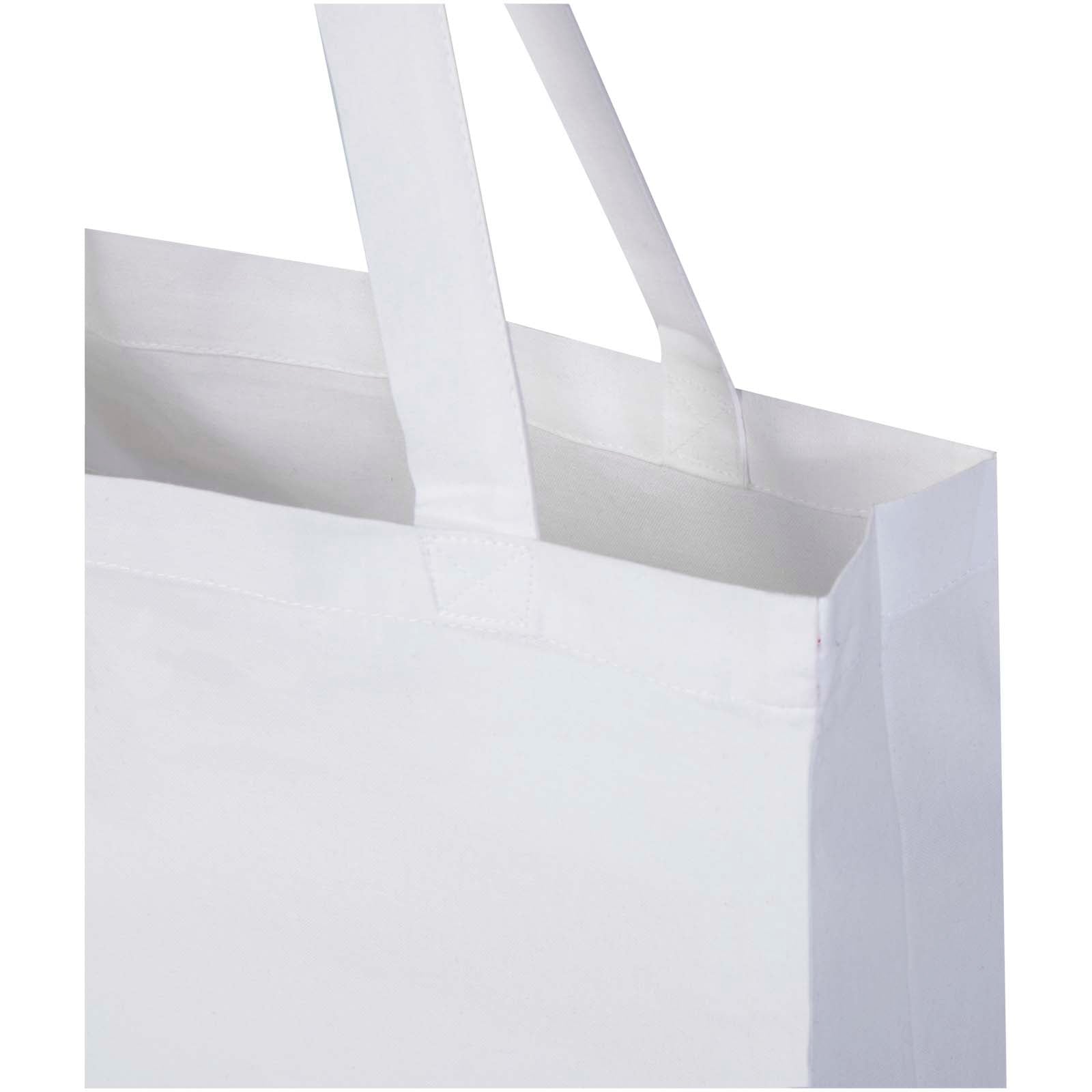 Madras 140 g/m² Baumwoll Tragetasche mit Seitenfalten aus GRS recycelter Baumwolle 12L