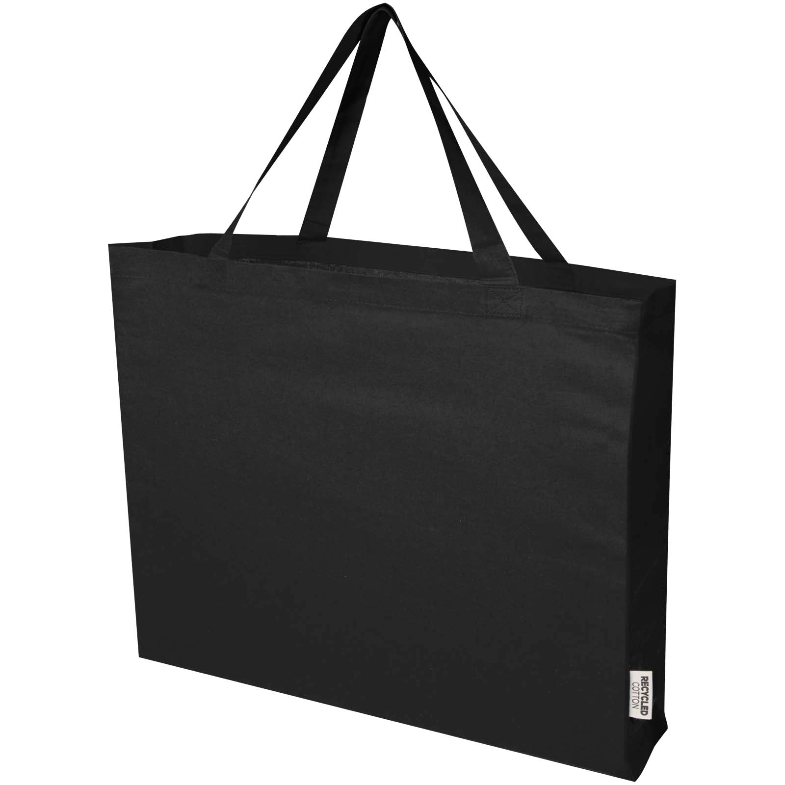 Odessa 220 g/m² Baumwoll Tragetasche aus GRS recycelter Baumwolle 40L – Schwarz
