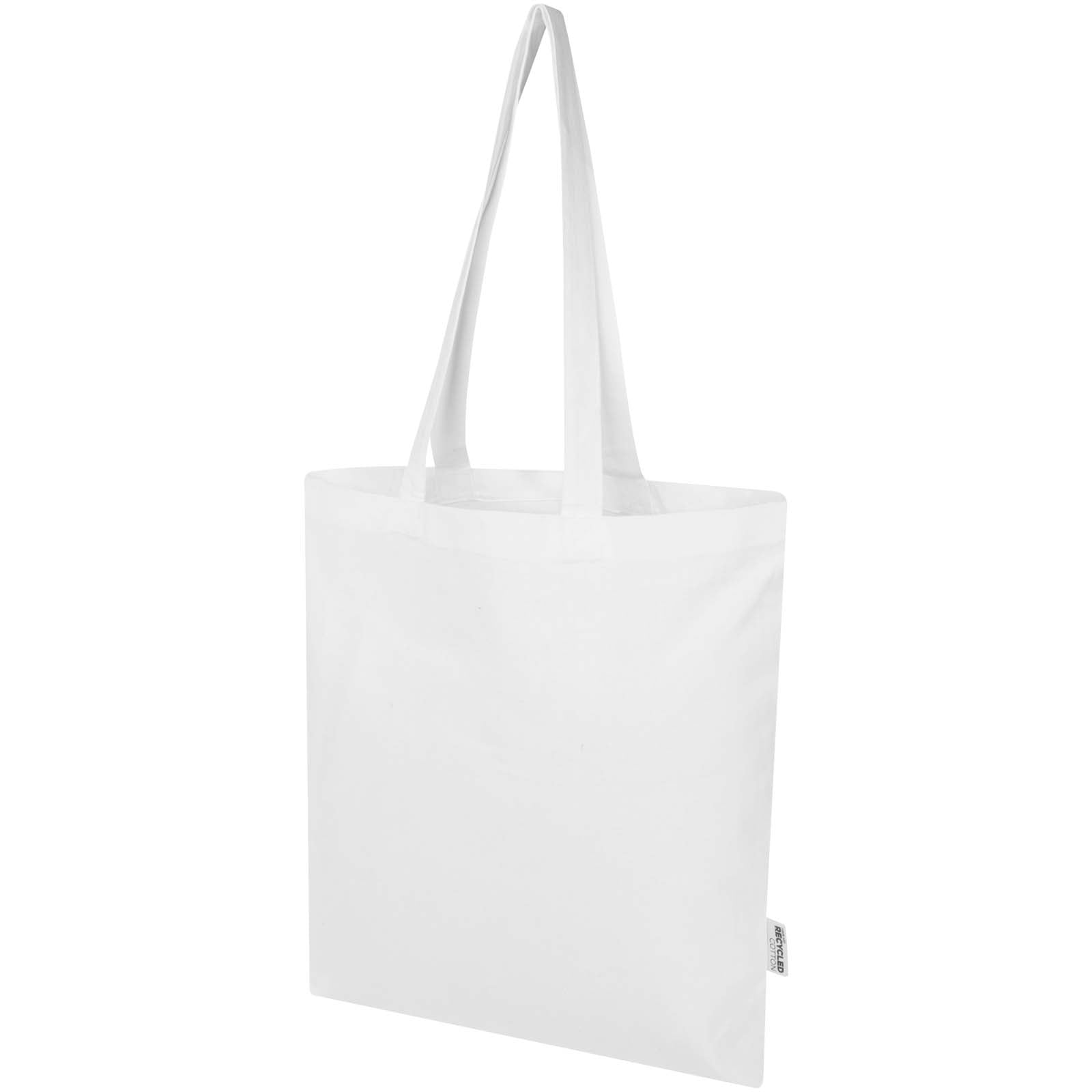 Madras Blend 140 g/m² Tragetasche aus GRS-recycelter Baumwolle 7L – Weiss
