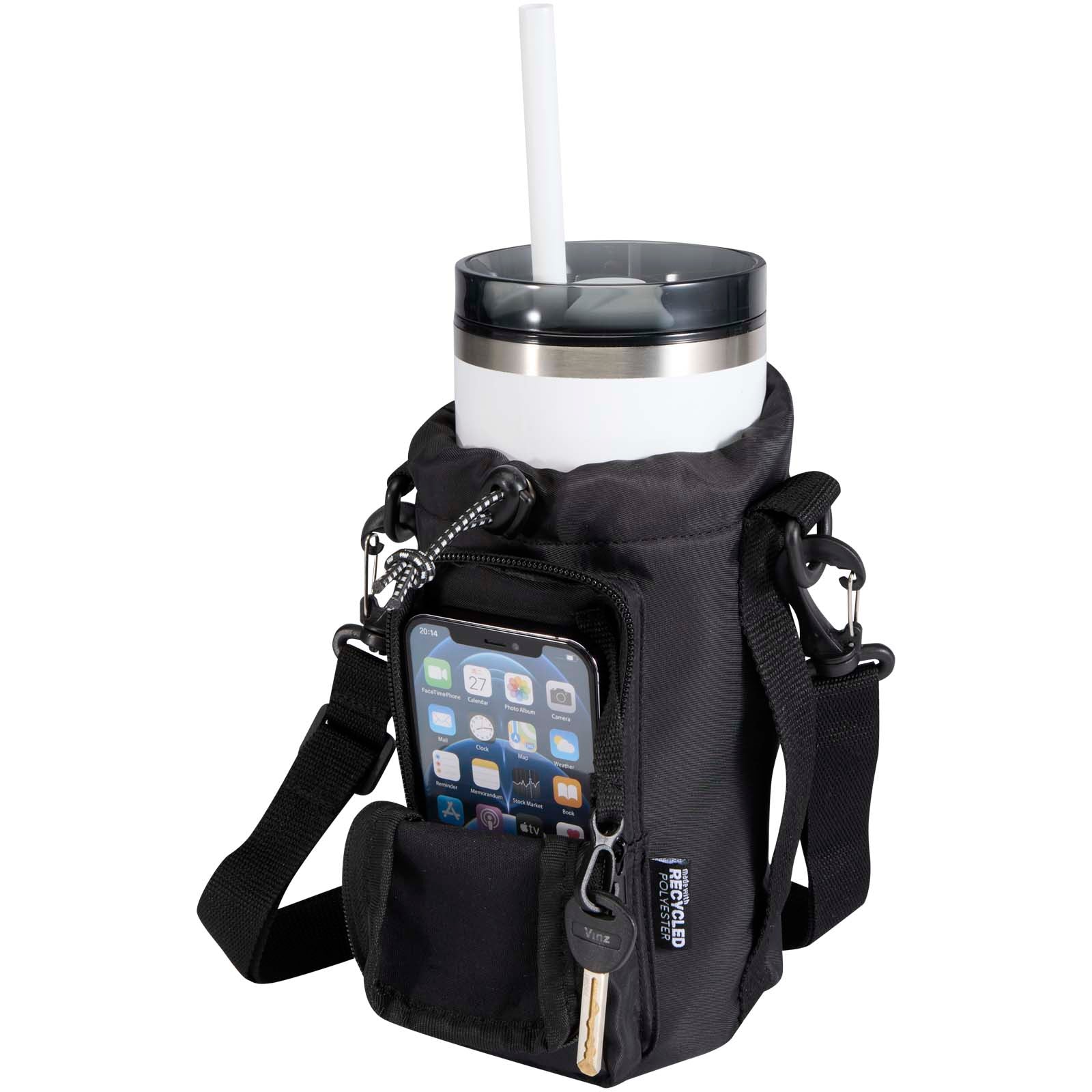 Trip Aware™ Recycelte Reisetasche für Flaschen 2 L – Schwarz
