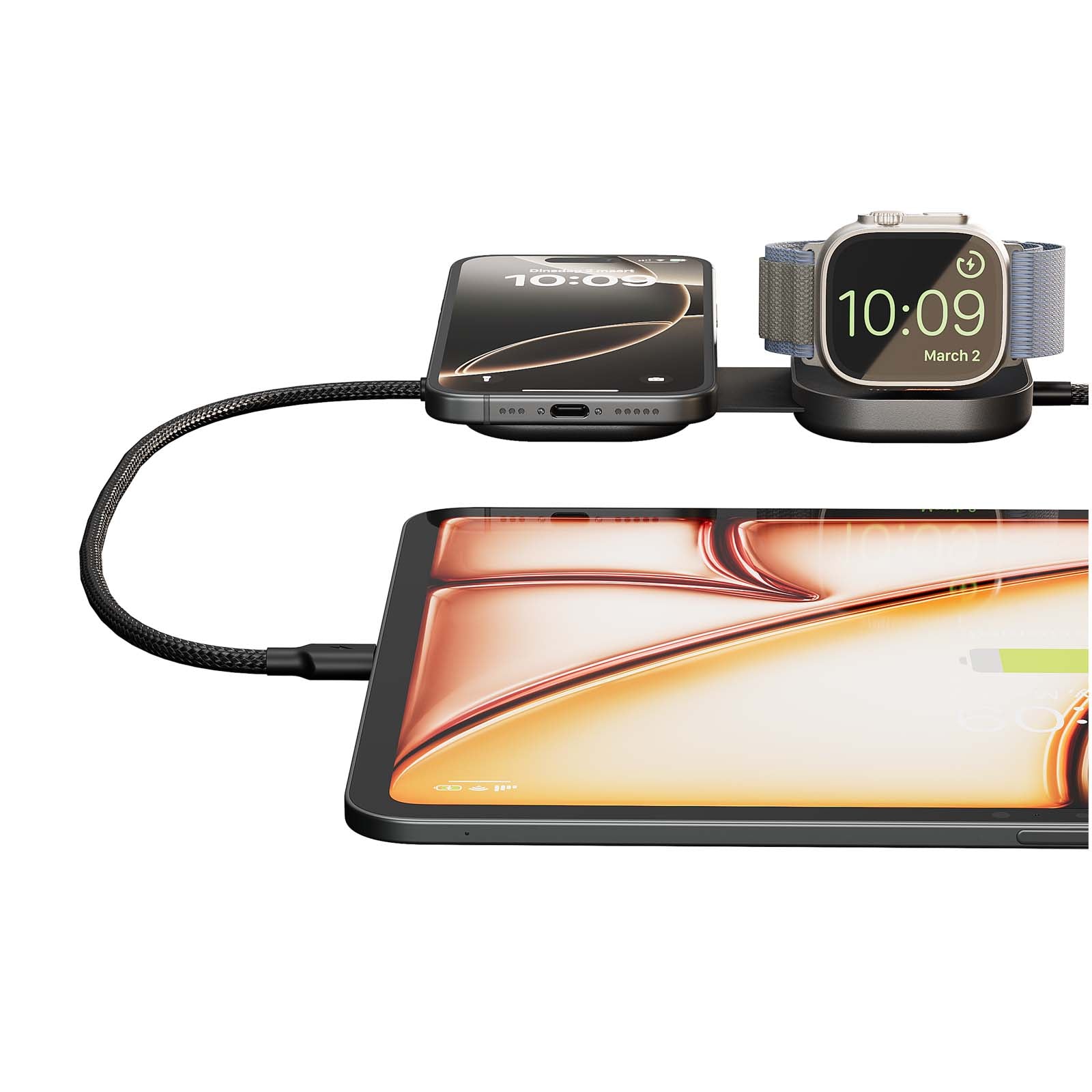 Zens Pro 3 140 W, USB-C, 3 in 1 Ladekabel