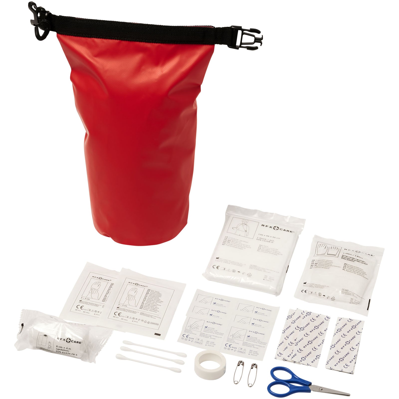 Alexander 30-teiliges Erste-Hilfe-Set mit wasserfester Tasche – Rot