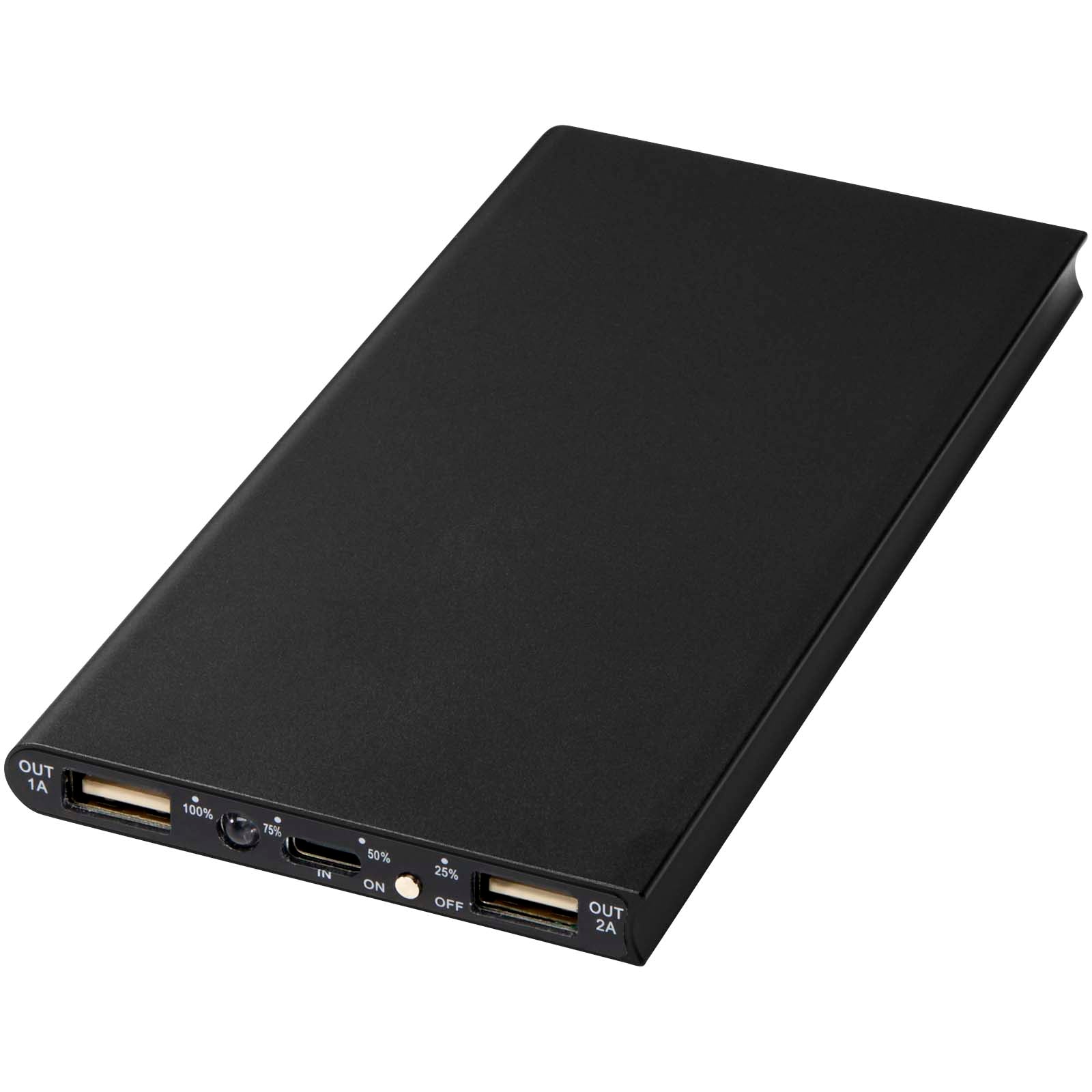 Plate 8000 mAh Aluminium-Powerbank – Schwarz