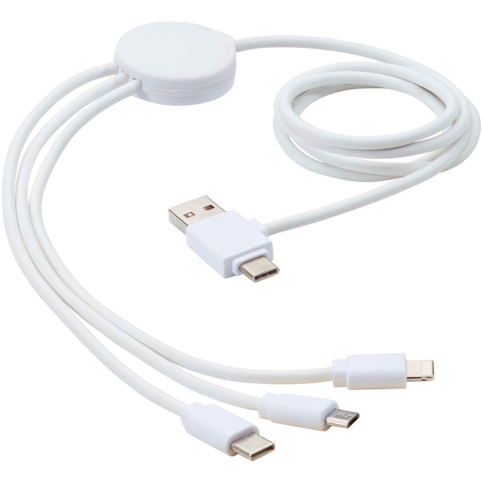 Pure 5-in-1-Ladekabel, antimikrobiell – Weiss
