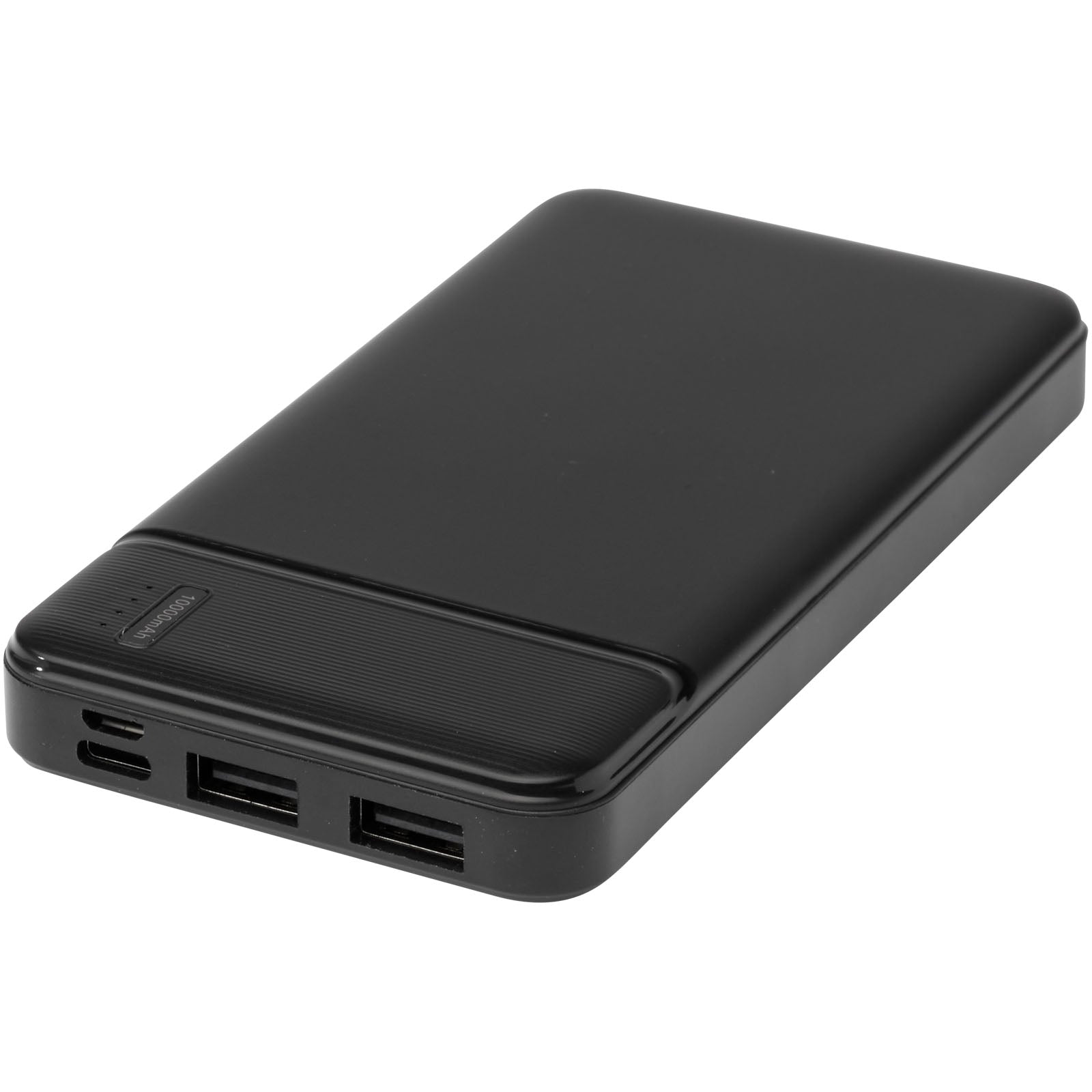 Loop 10.000 mAh Powerbank aus recyceltem Kunststoff – Schwarz