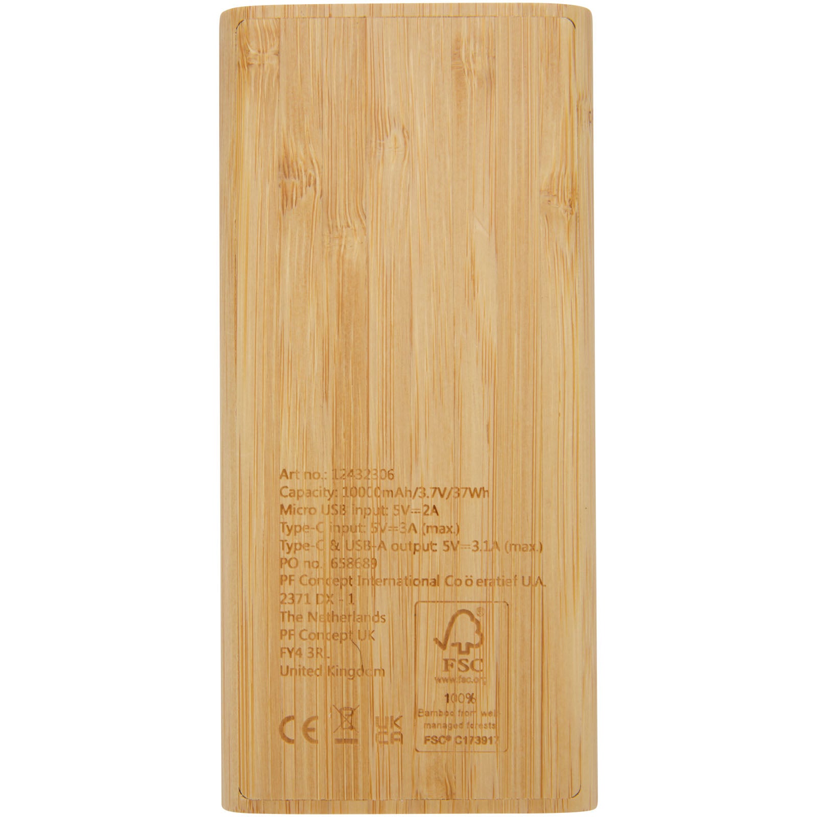 Tulda 10.000 mAh Powerbank aus Bambus