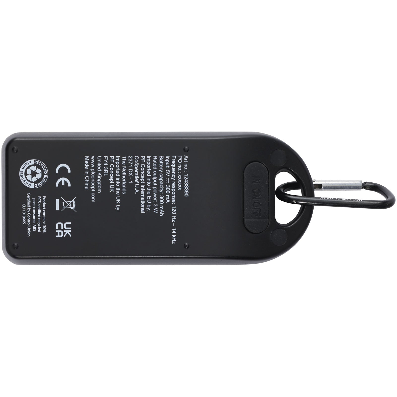 Omni 3 W IPX4 Bluetooth®-Lautsprecher aus recyceltem RCS Kunststoff