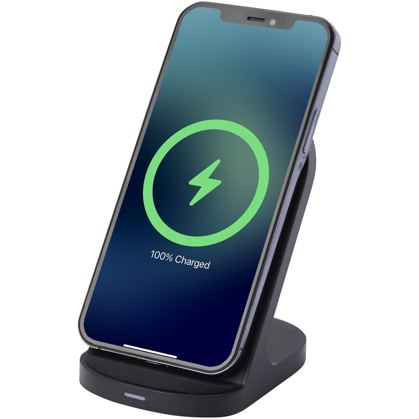 Loop kabellose Ladestation mit 15W Doppelspule aus recyceltem RCS Kunststoff – Schwarz