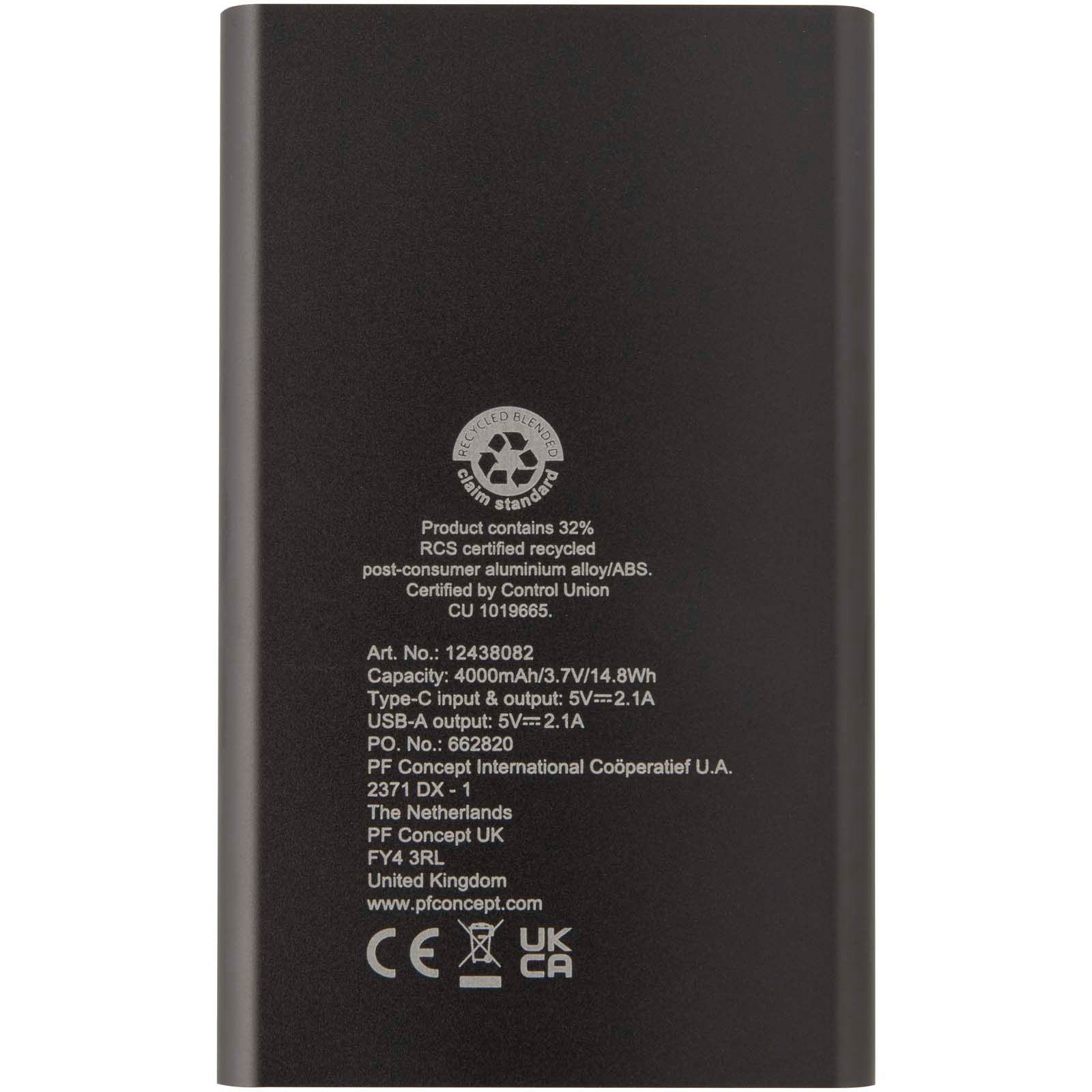 Pep 4000 mAh Type-C Powerbank aus recyceltem Aluminium