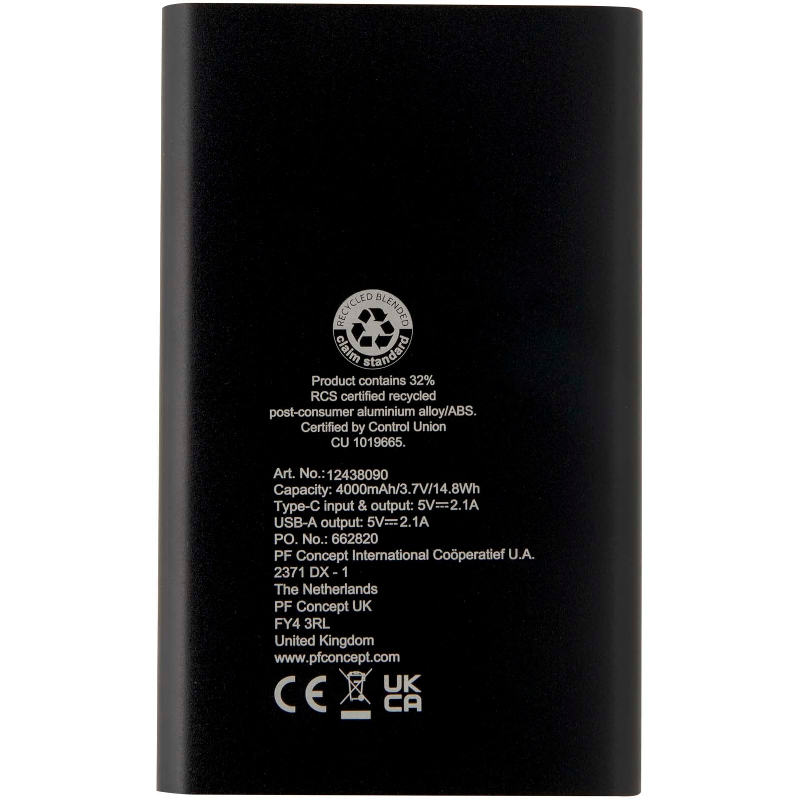 Pep 4000 mAh Type-C Powerbank aus recyceltem Aluminium