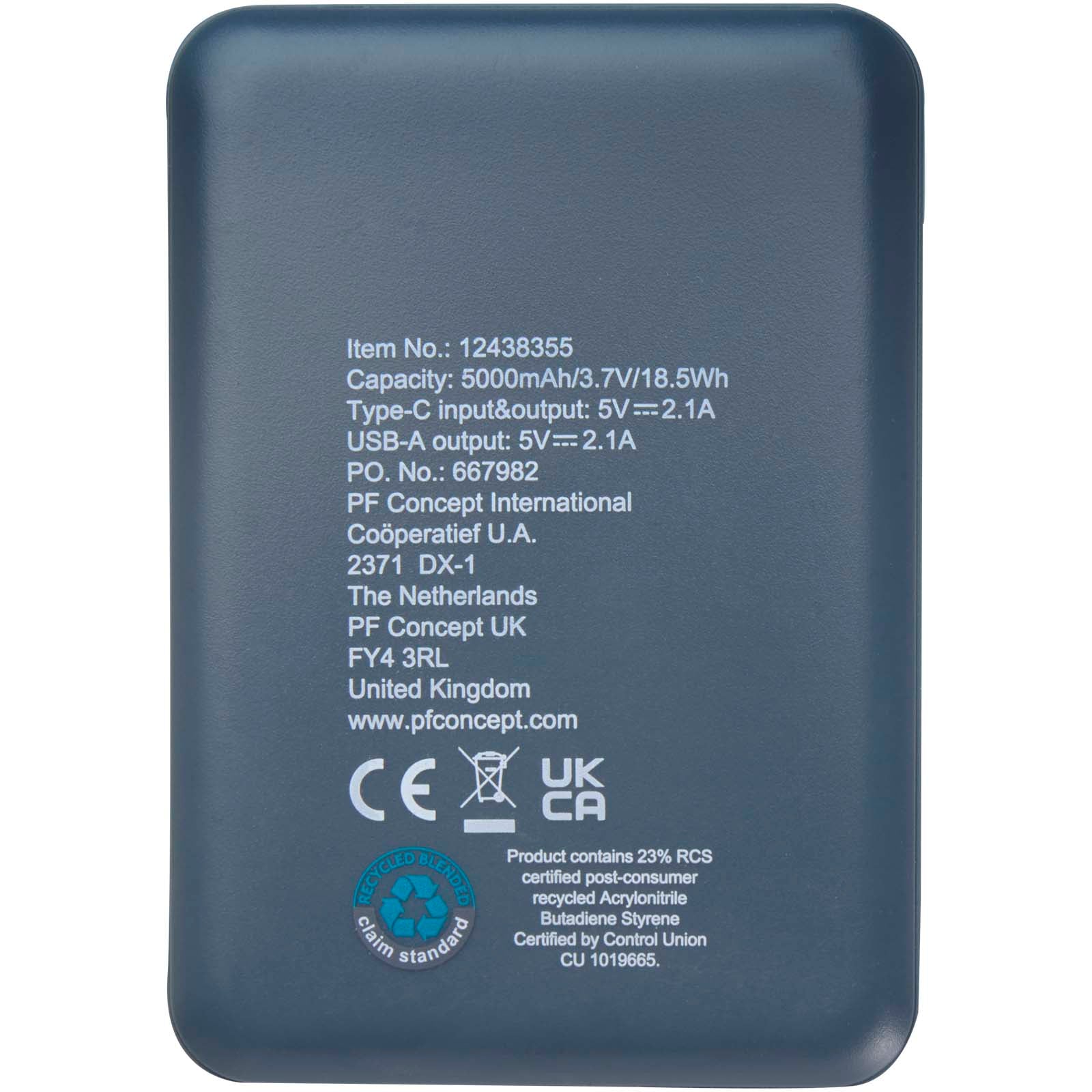 Asama 5000 mAh Typ-C Powerbank aus recyceltem Kunststoff